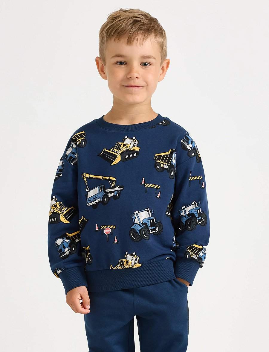 Lindex - Sweatshirt working vehicle aop - sweatshirts - dark blue - 0