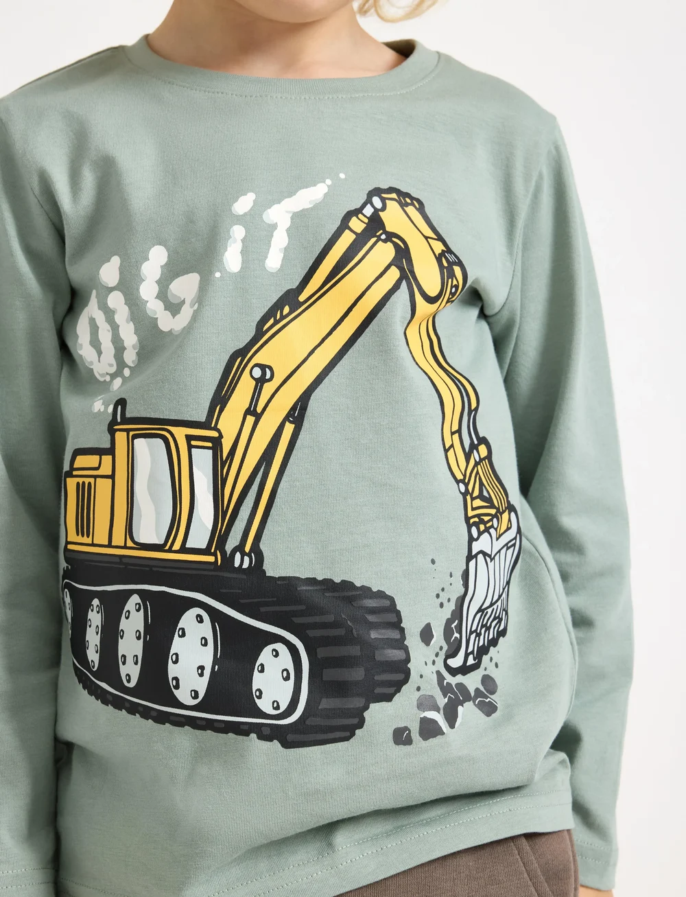 Lindex - Top LS Working vehicles - langærmede t-shirts - light dusty green - 4