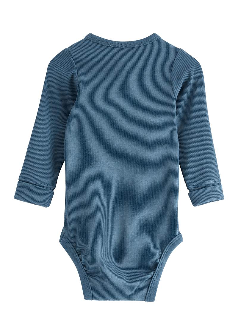 Lindex - Body Henley - långärmade bodies - dark dusty blue - 1