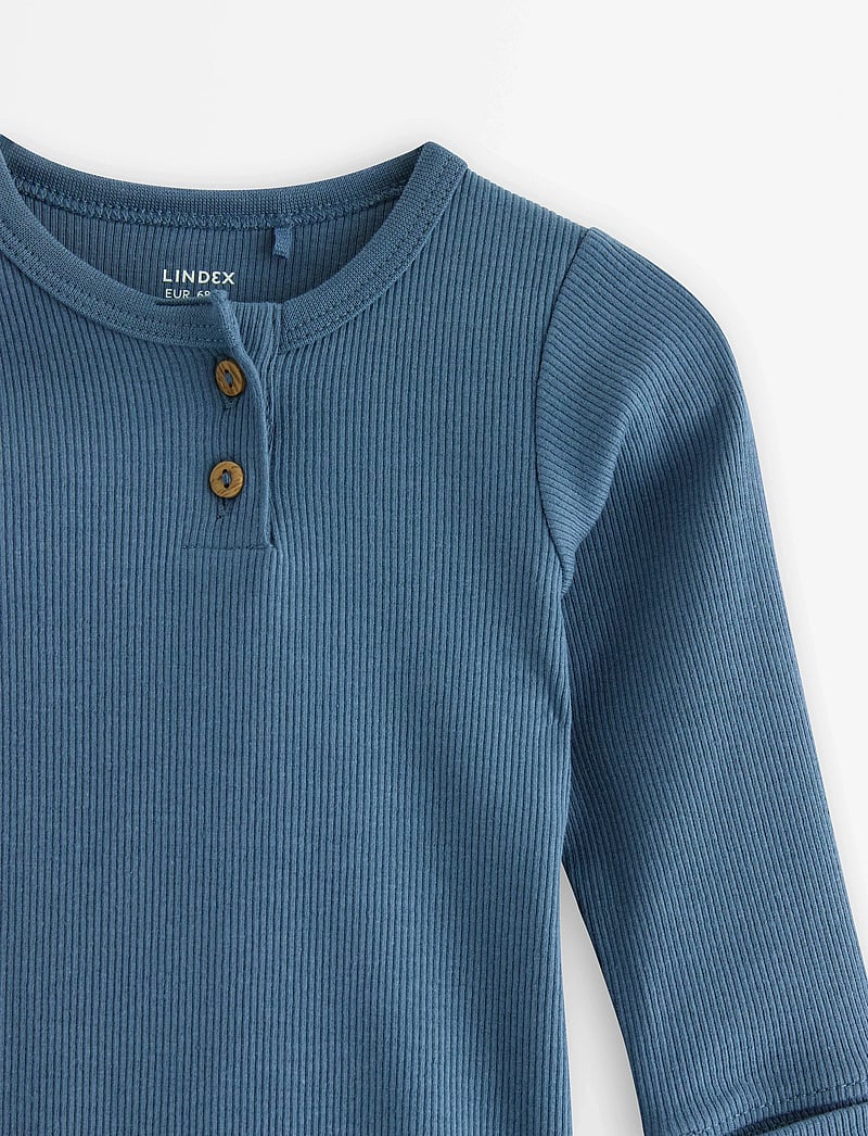 Lindex - Body Henley - pikkade varrukatega bodid - dark dusty blue - 2