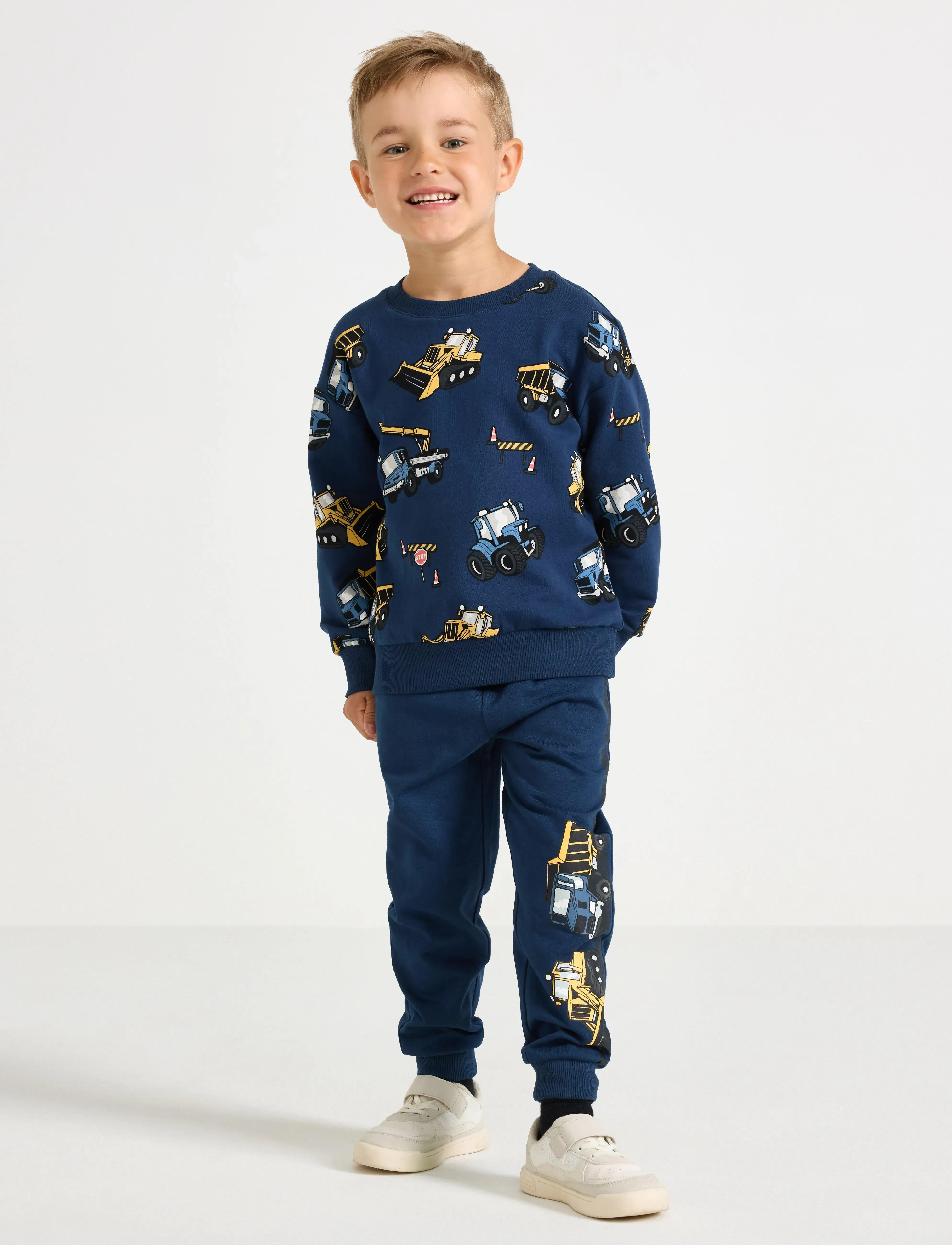 Lindex Trousers Jogging Working Vehic, 92, Unterteile, Blau - Sweatpants, Kinder