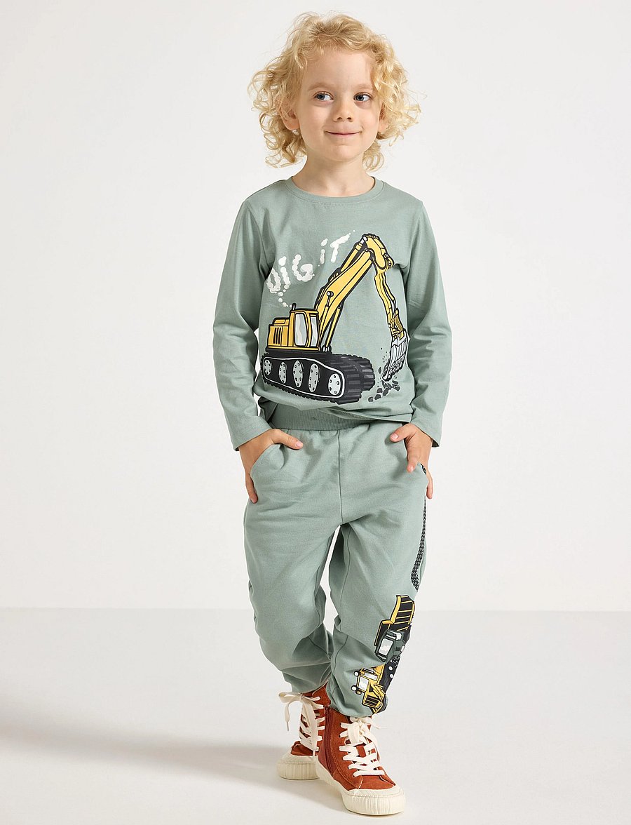Lindex - Trousers Jogging Working vehic - sweatpants - dusty green - 0