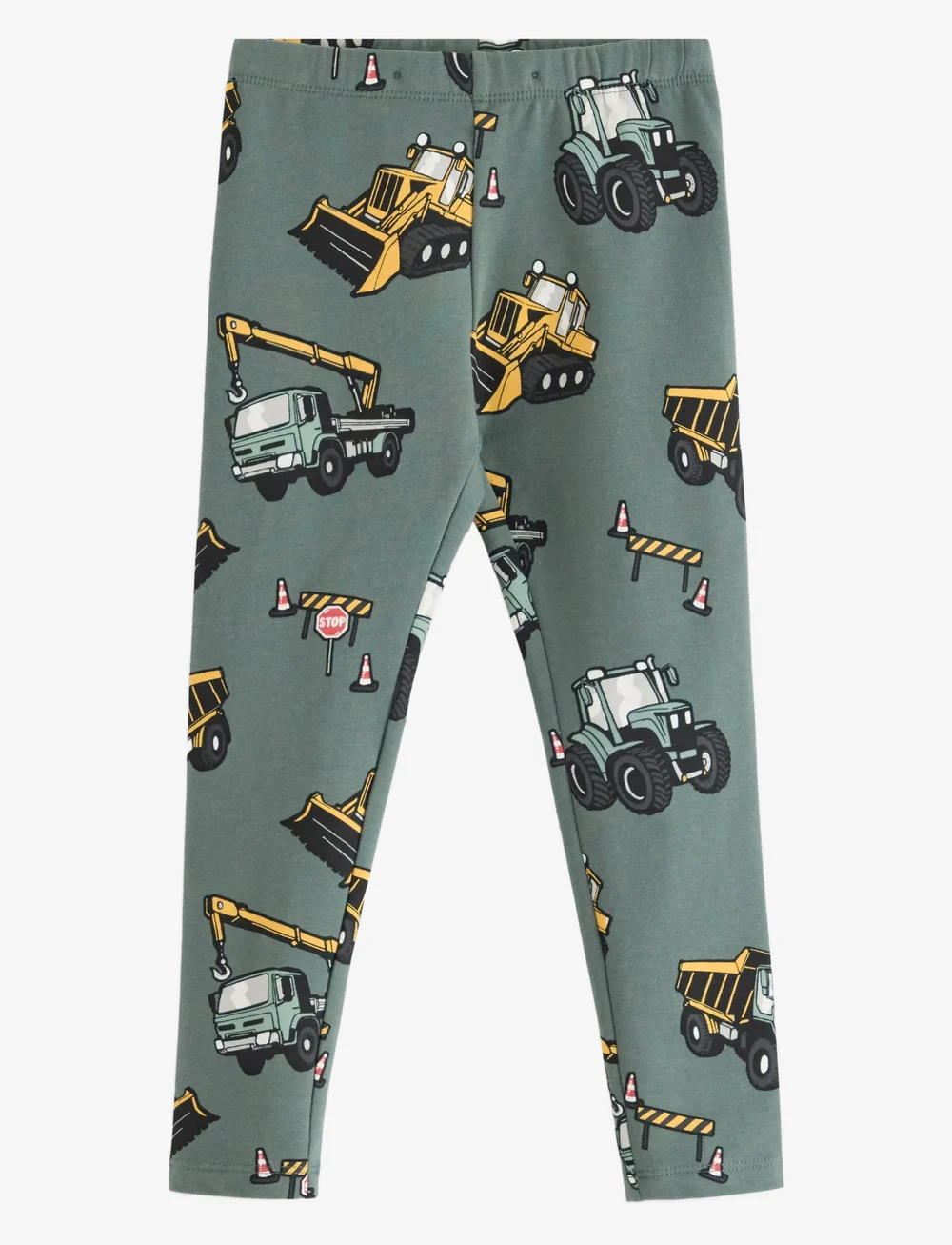 Lindex - Leggings Working vehicles AOP - leggings - dusty green - 1