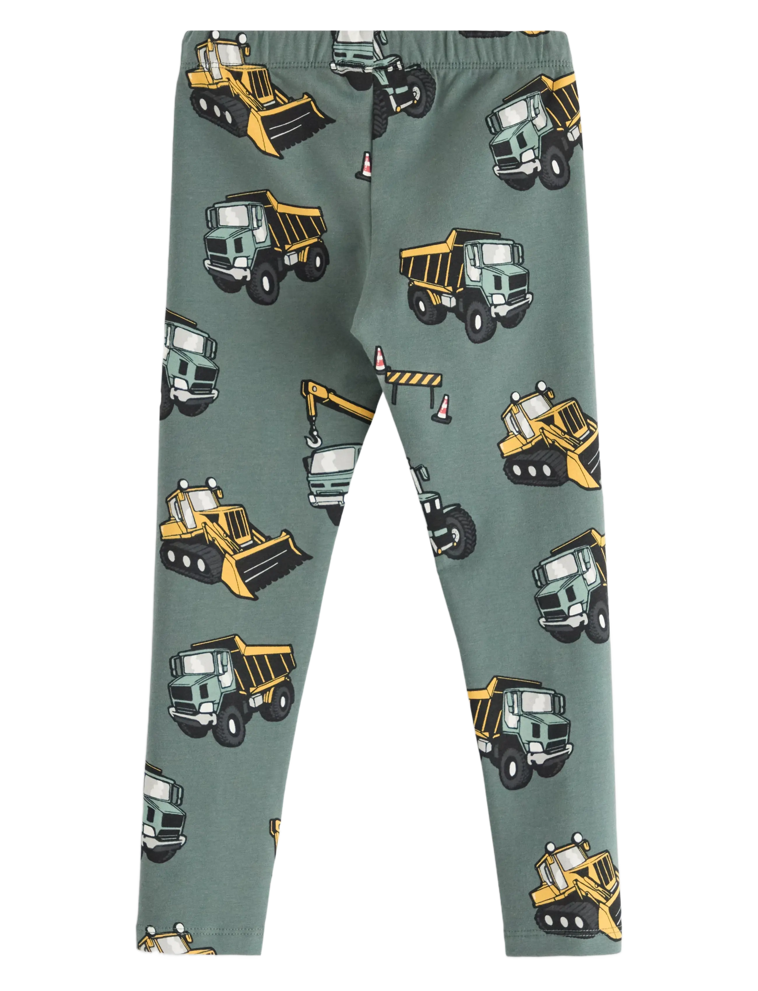 Lindex - Leggings Working vehicles AOP - dusty green - 2