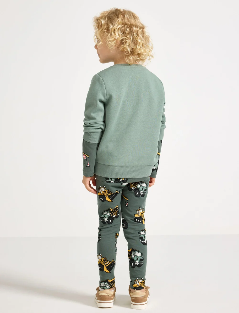 Lindex - Leggings Working vehicles AOP - leggings - dusty green - 3