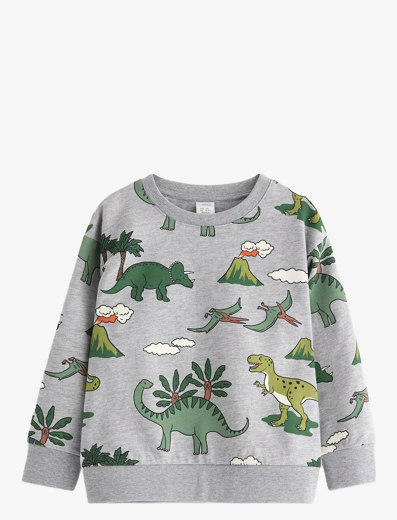 Lindex - Sweatshirt DINO aop - dressipluusid - grey melange - 0