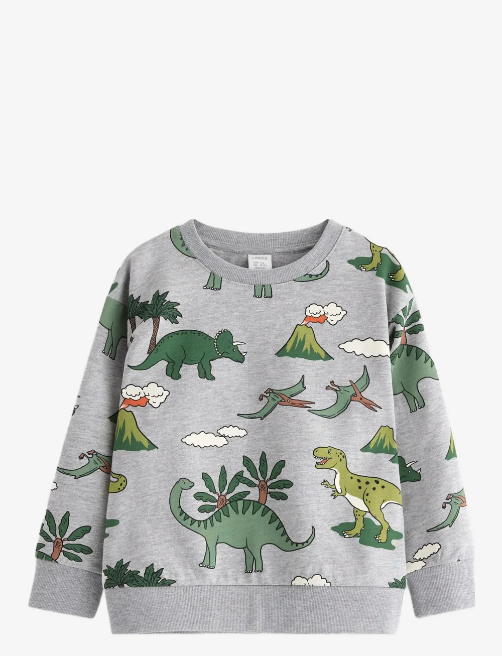 Lindex - Sweatshirt DINO aop - sweatshirts - grey melange - 0