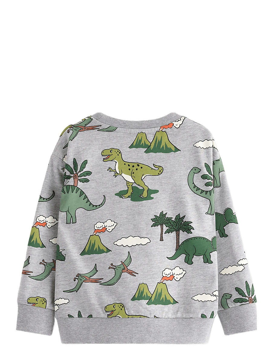 Lindex - Sweatshirt DINO aop - dressipluusid - grey melange - 1