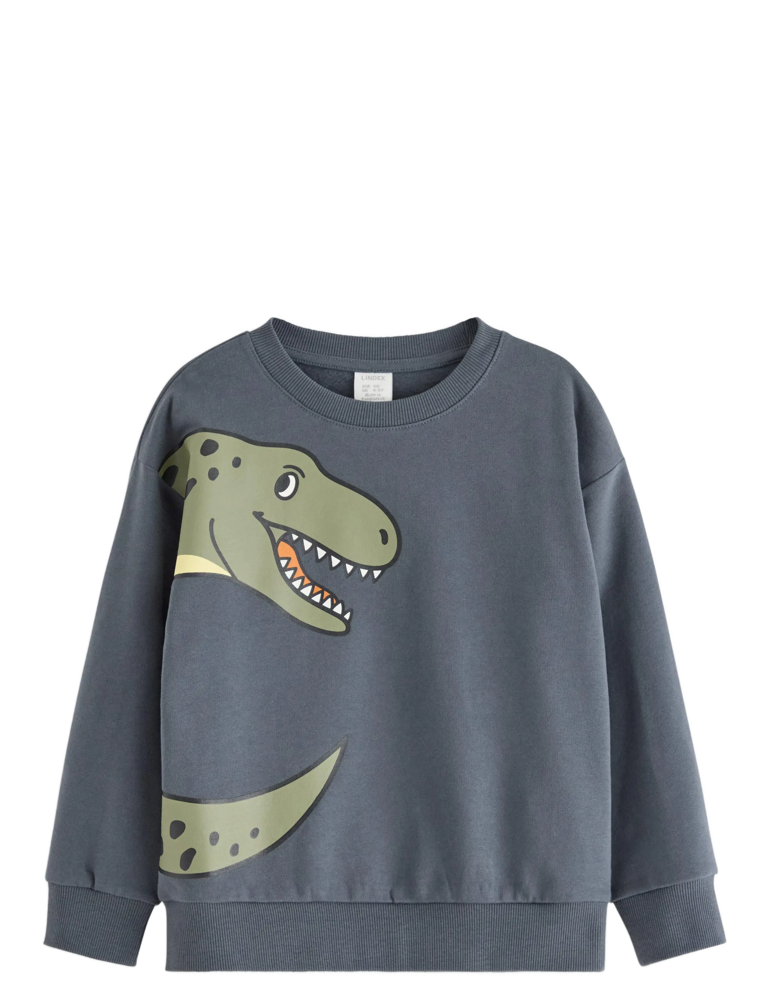 LINDEX Sweatshirt Dino Placement Grau - 98 - Kinder