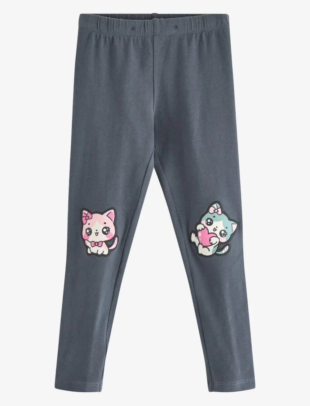 Lindex - Leggings cat applique at knees - leggings - dark grey - 1