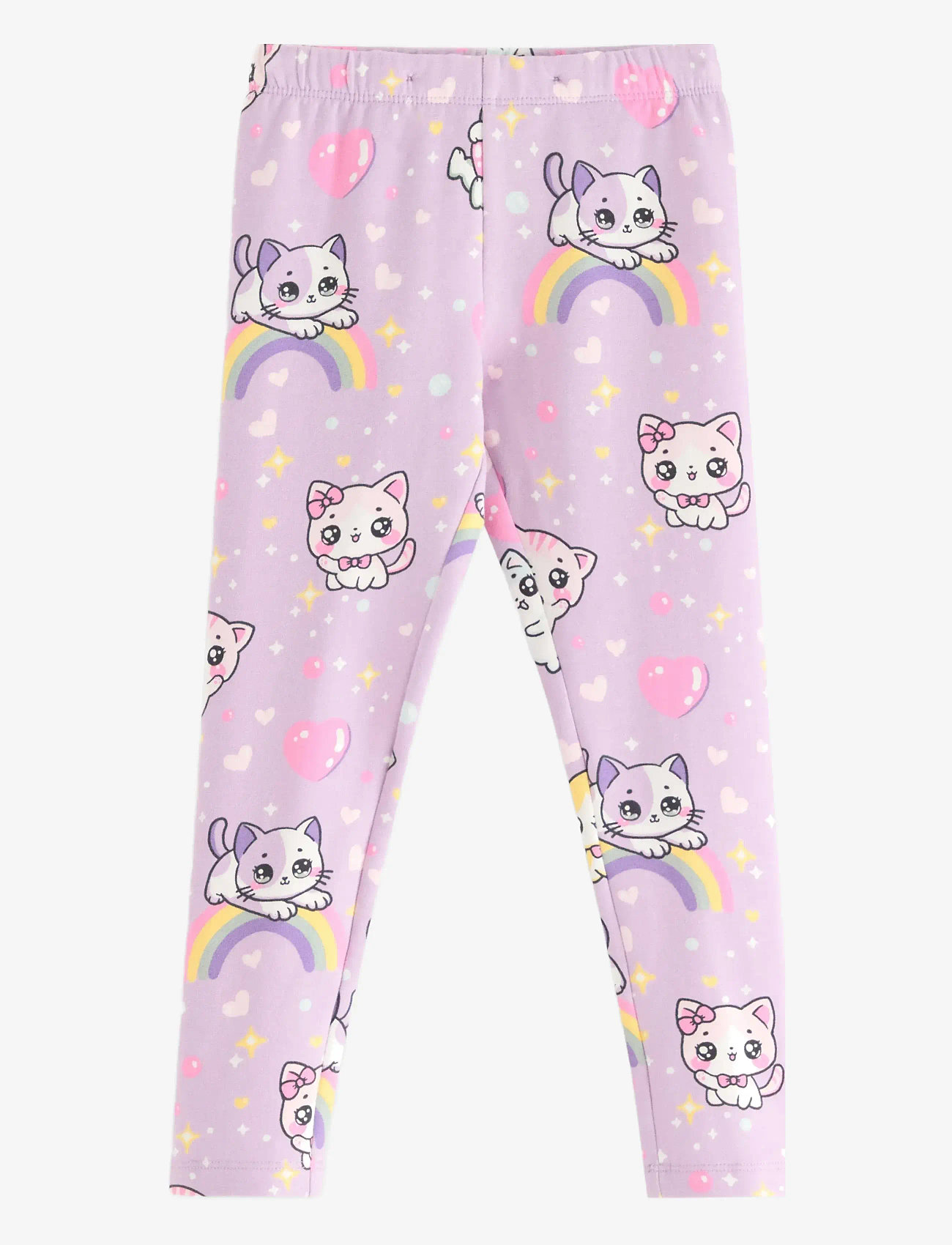 Lindex - Leggings br inside AOP cats a - leggings - light lilac - 1