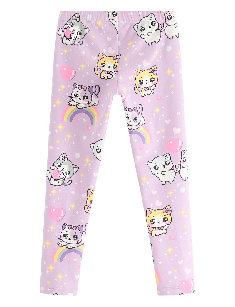 Lindex - Leggings br inside AOP cats a - leggings - light lilac - 2