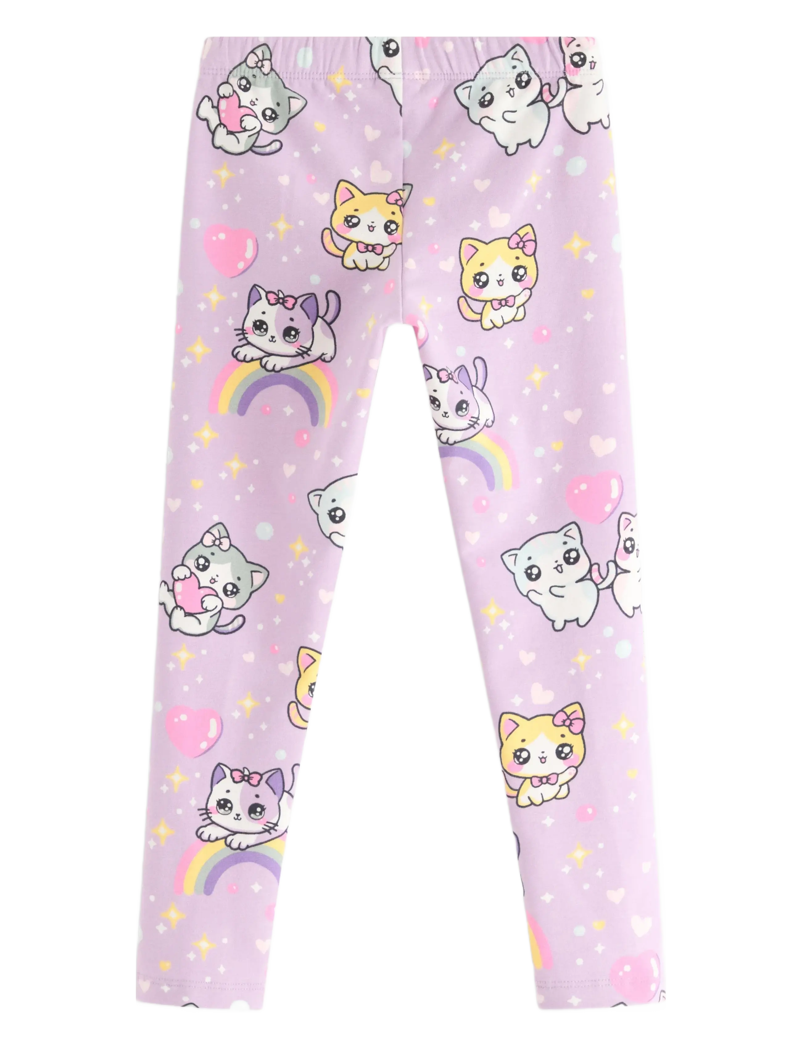 Lindex - Leggings br inside AOP cats a - leggings - light lilac - 2