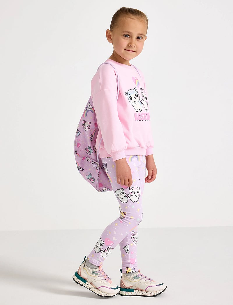 Lindex - Leggings br inside AOP cats a - leggings - light lilac - 0