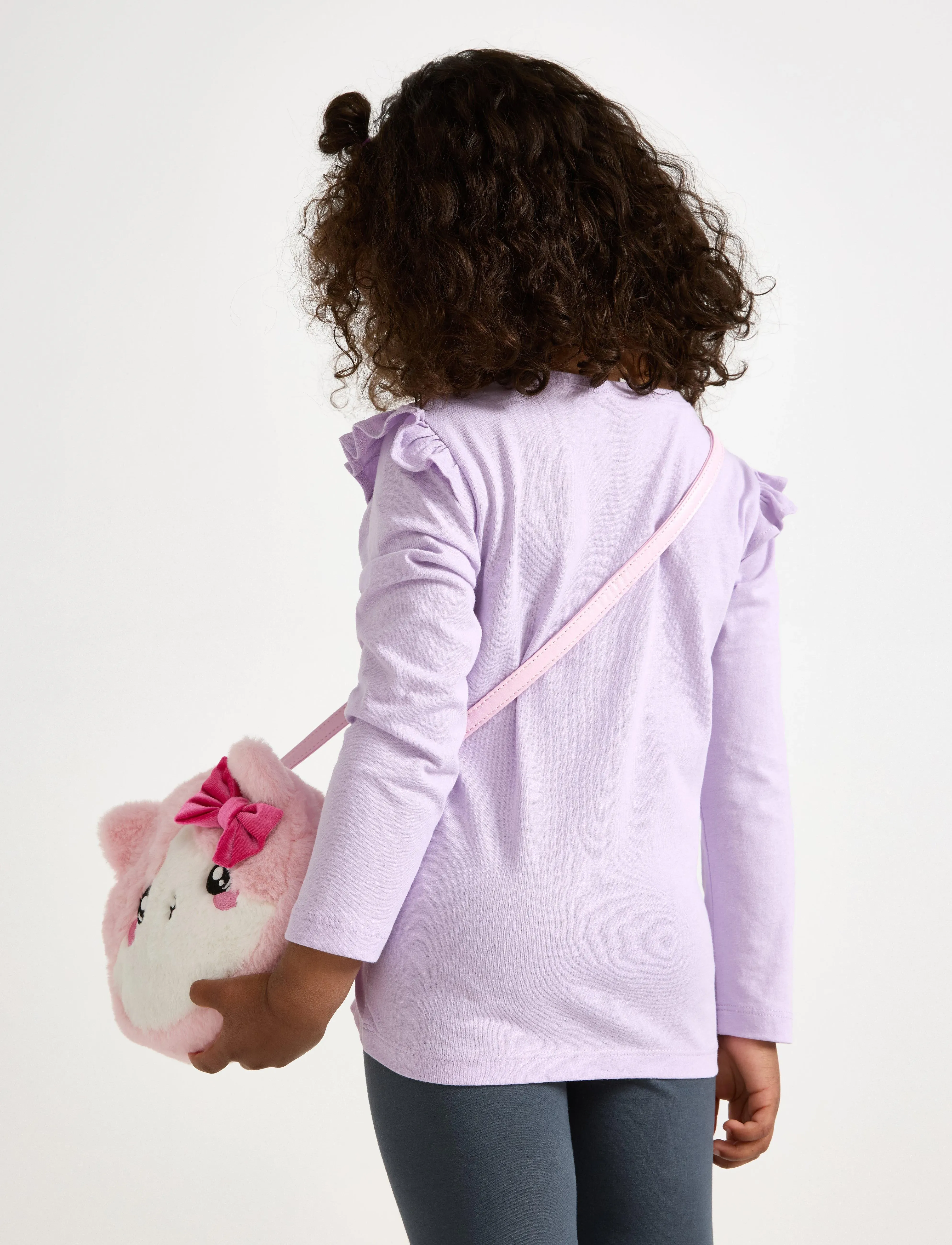 Lindex - Top with frill detail cat prin - lange mouwen - light lilac - 3