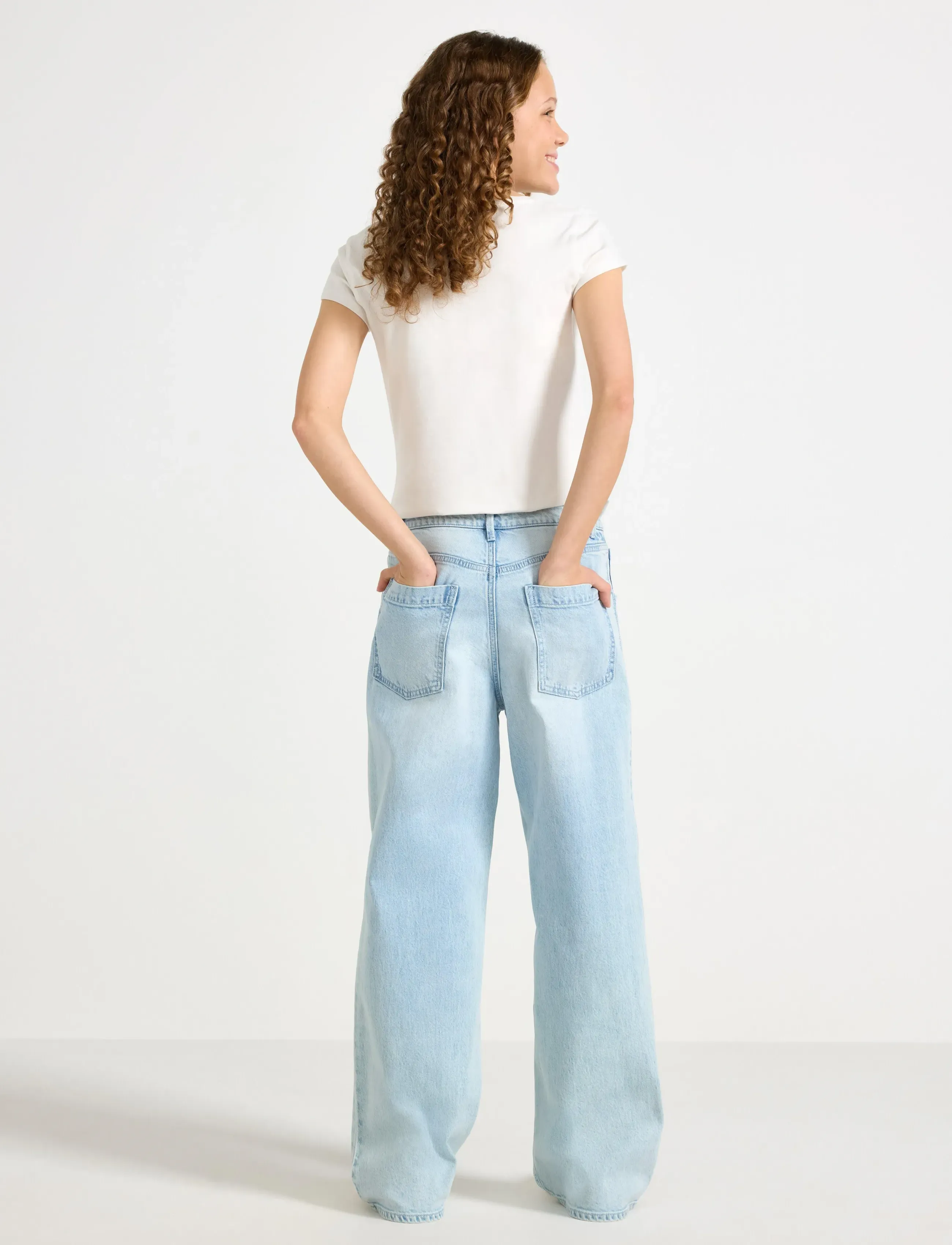 Lindex - Trousers denim Vega blue - hosen mit weitem bein - light denim - 3