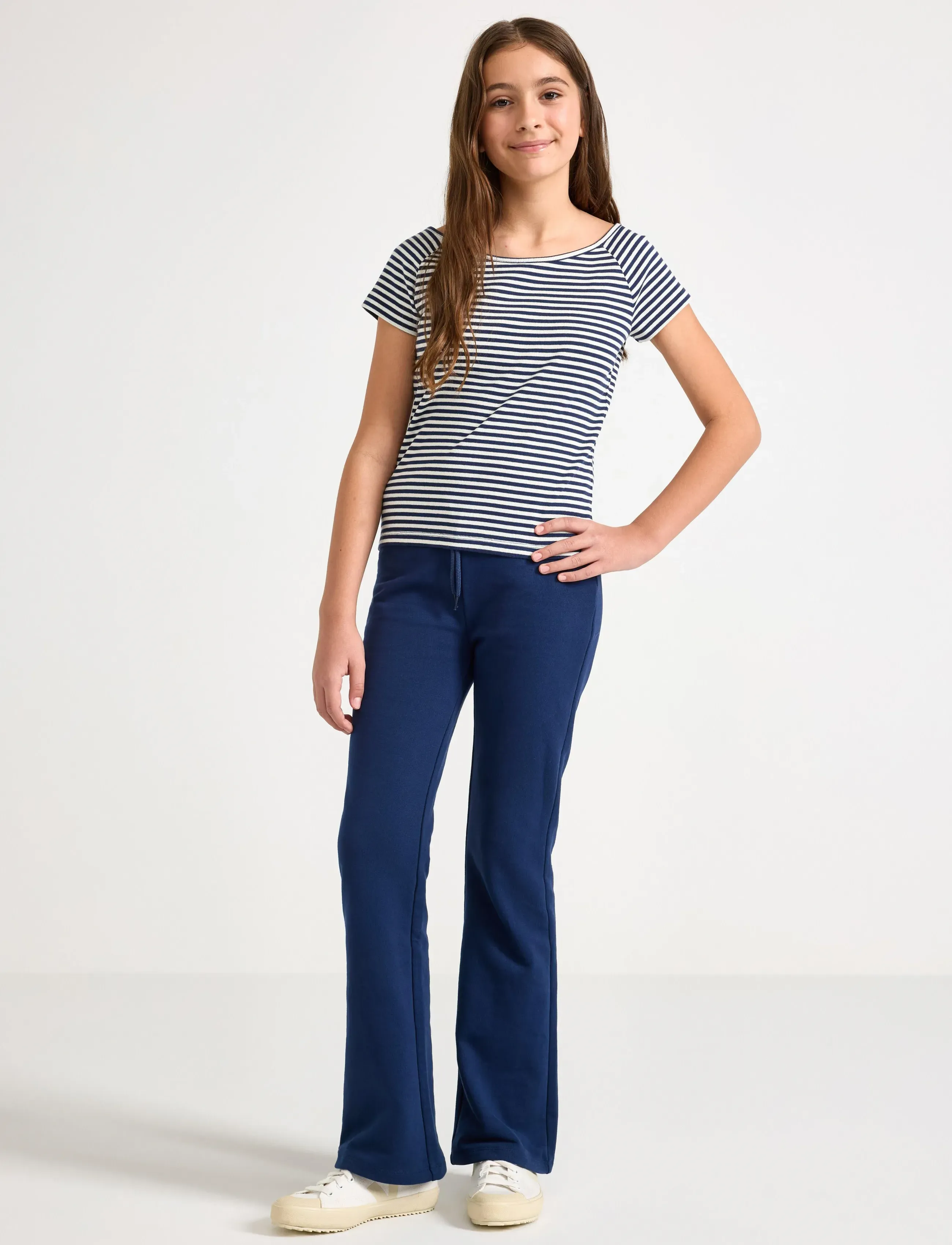 Lindex Trouser Jogger Flares, 170, Navy > Underdele, Dame