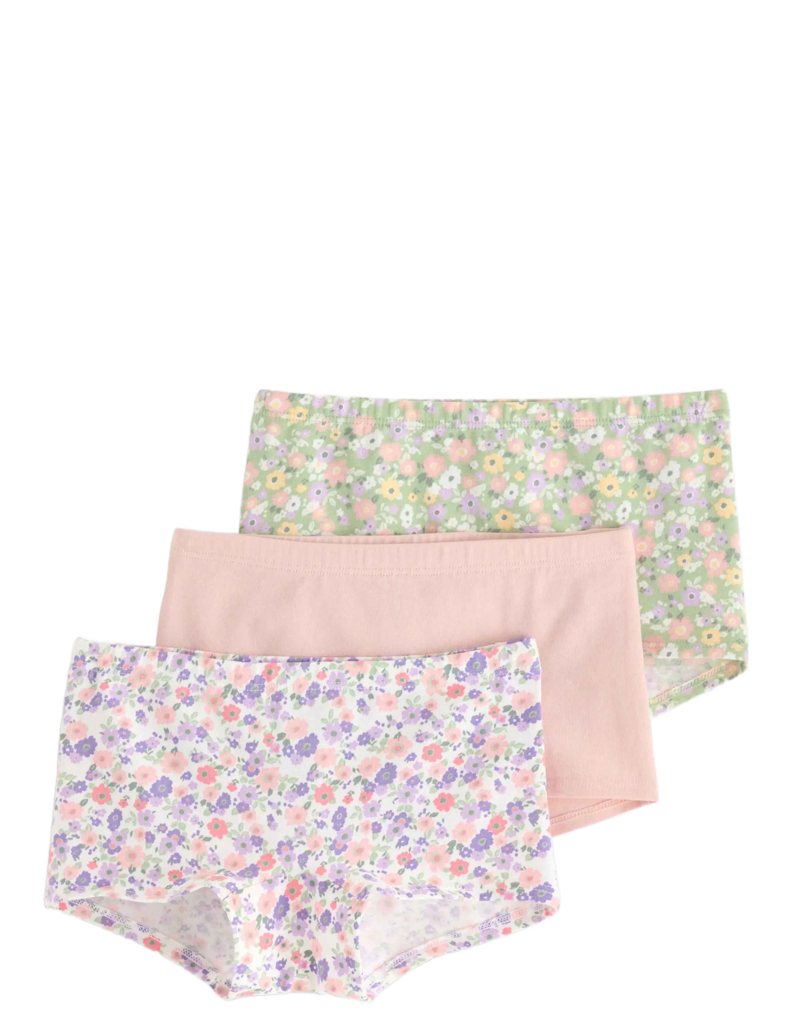 Lindex Boxer 3p flower lib - Trosor - LIGHT DUSTY GREEN / pink/rose