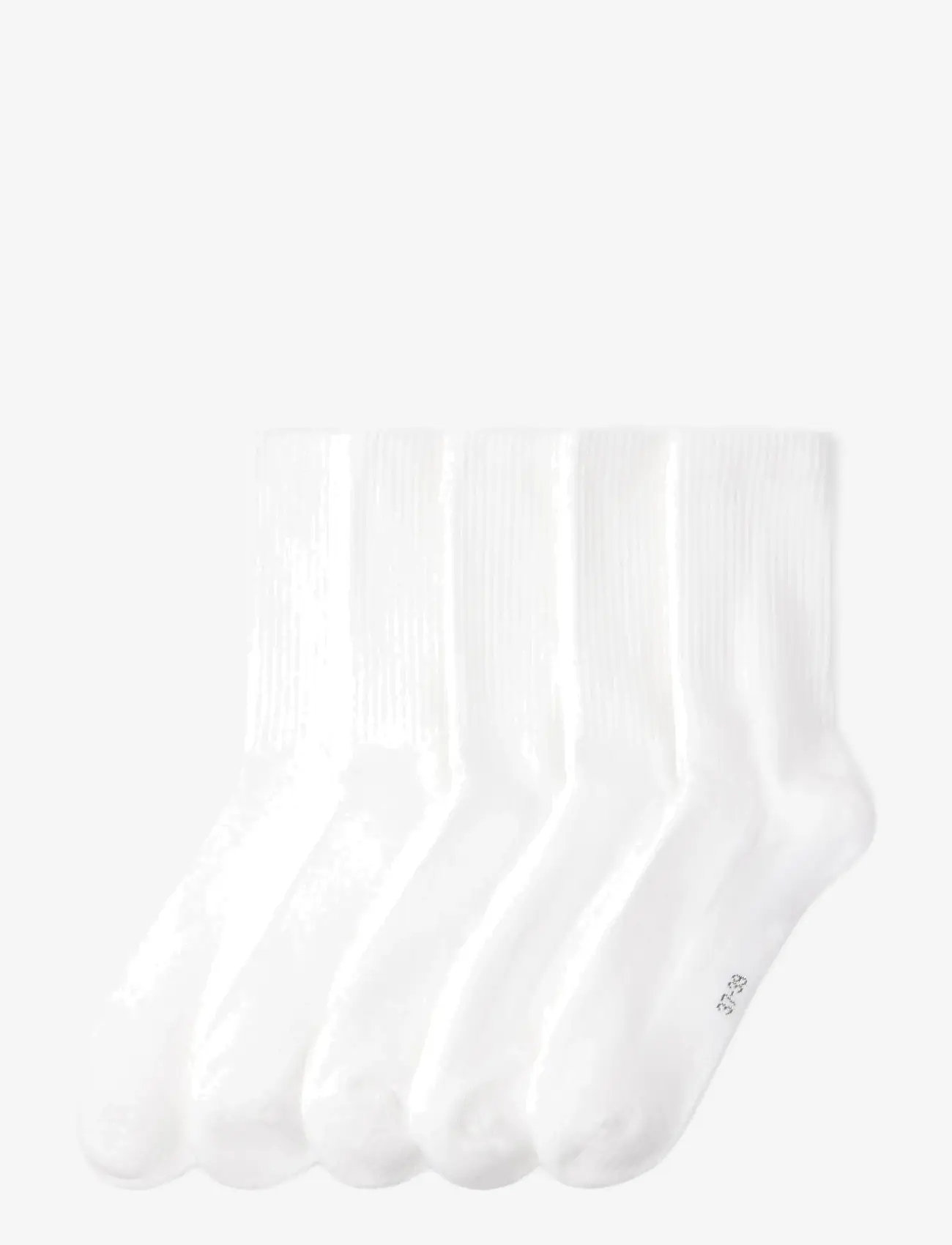 Lindex - Sock 5 pack solid sporty - sokid - white - 0