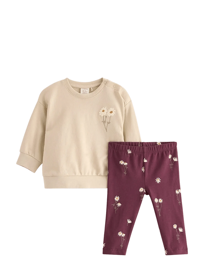 Lindex - Set Sweater Leggings - sets with long-sleeved t-shirt - light beige - 0