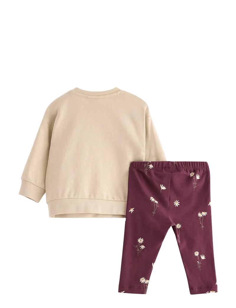 Lindex - Set Sweater Leggings - sets with long-sleeved t-shirt - light beige - 1