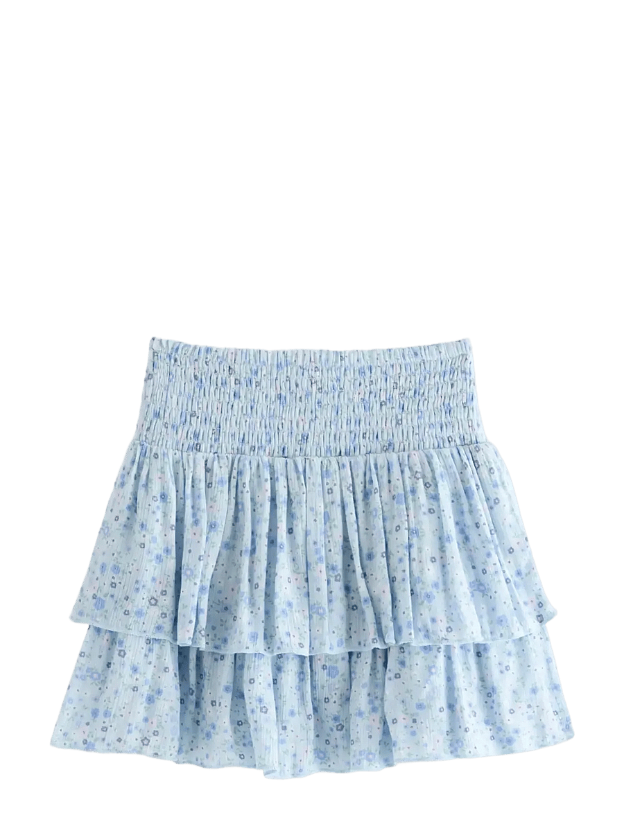 Lindex - Flounce skirt in viscose - kurze röcke - light blue - 1
