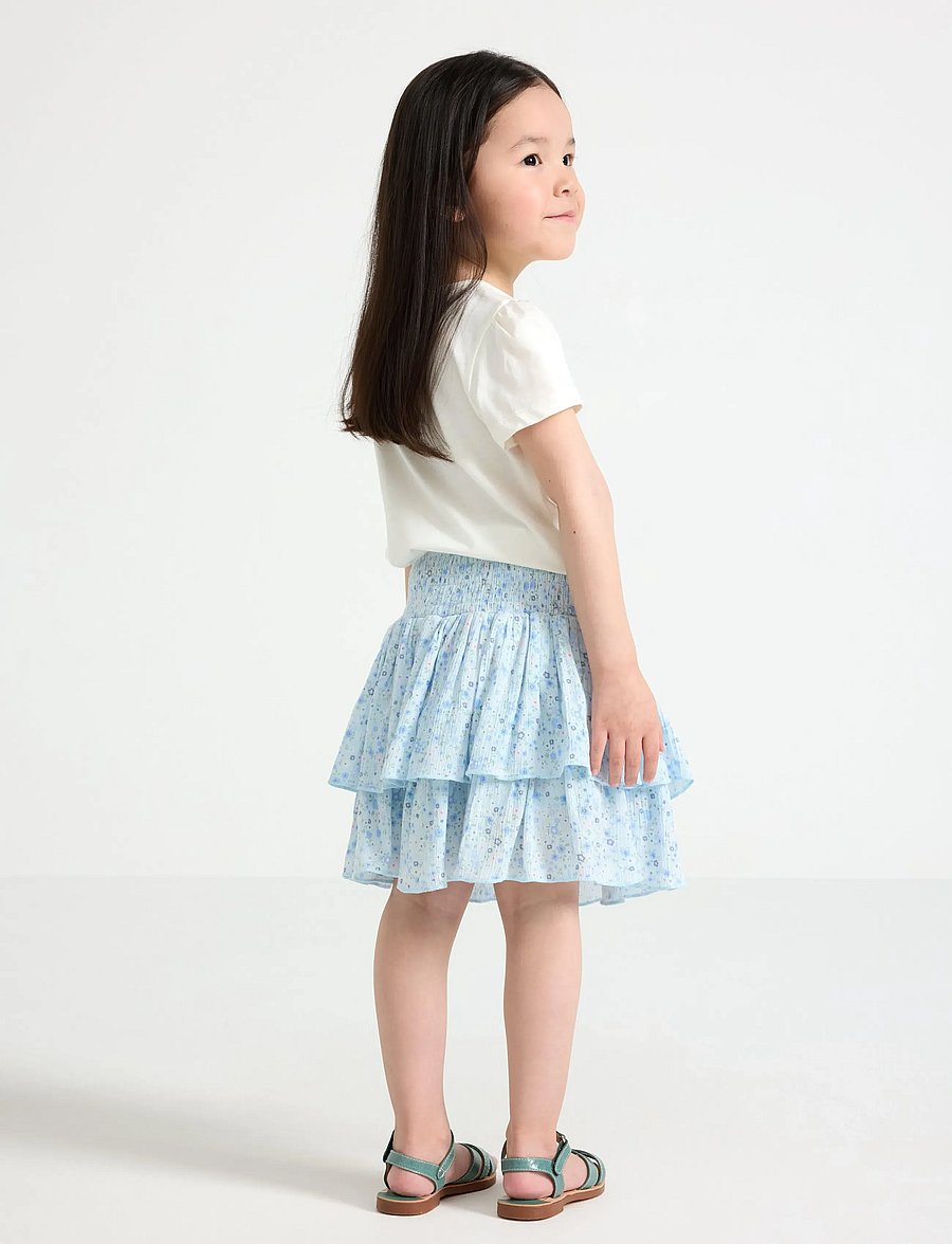 Lindex - Flounce skirt in viscose - kurze röcke - light blue - 3