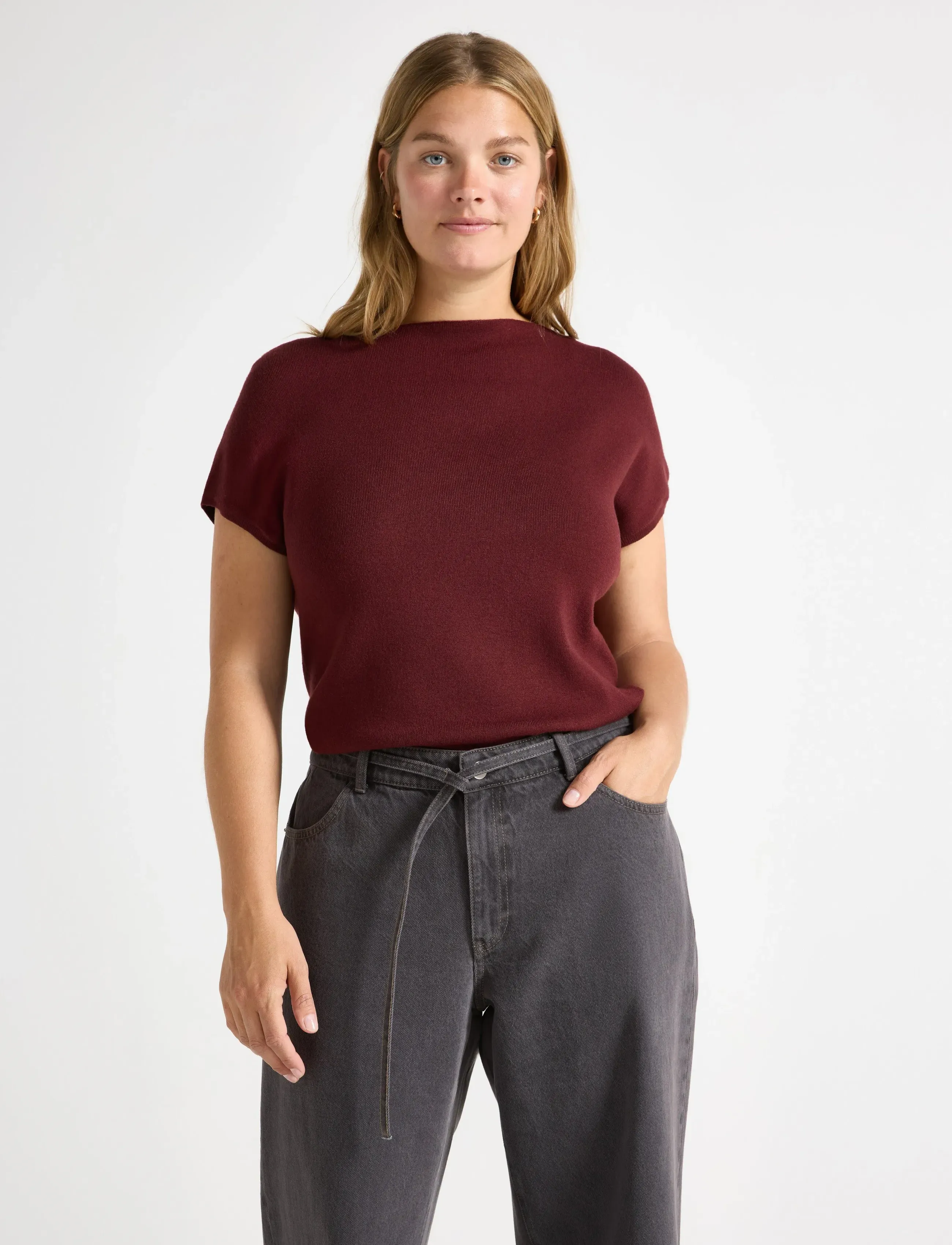 Lindex Sweater Emmy, M, Burgundy, Strik > Trøjer, Dame