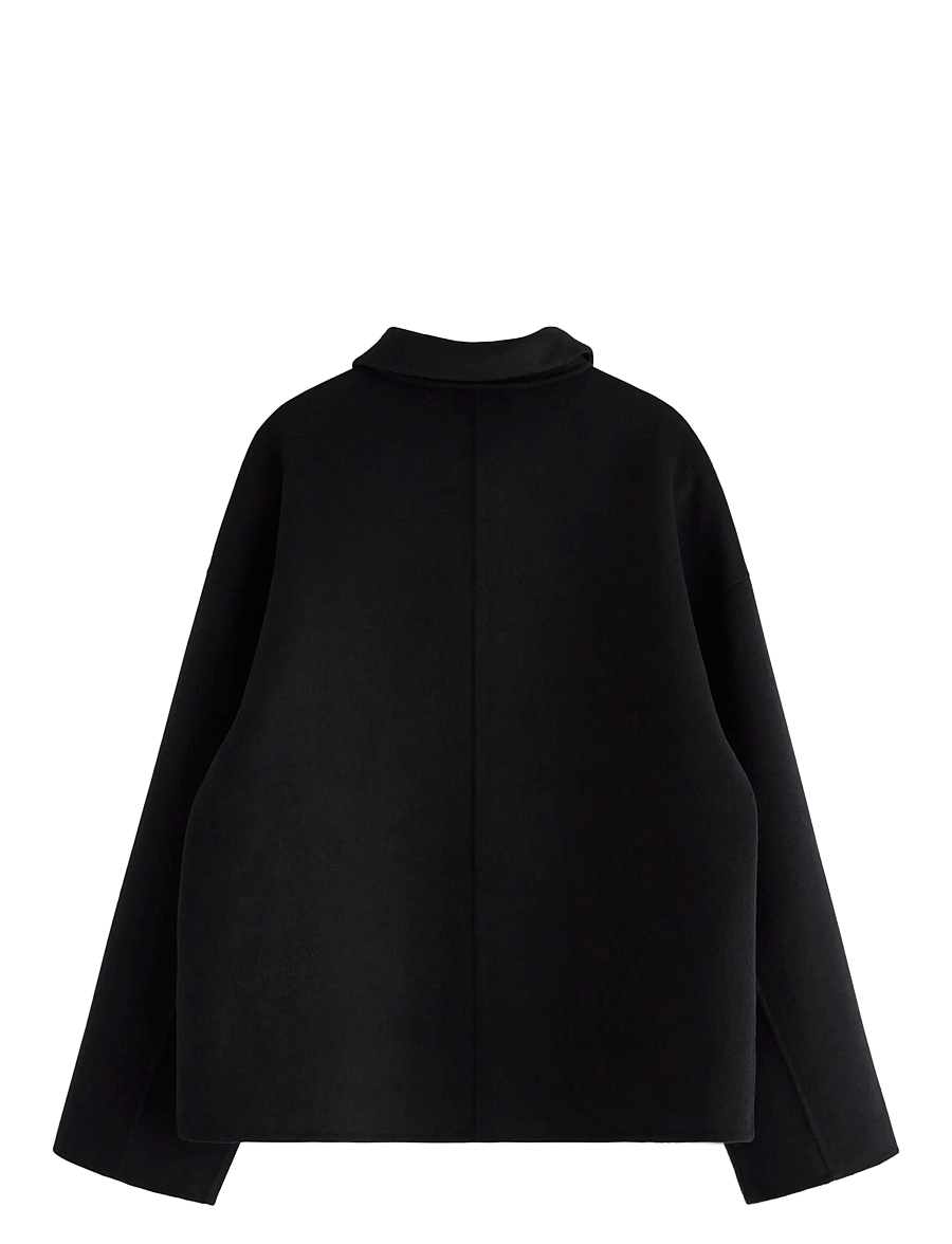 Lindex - Jakke i ullblanding - overshirts - black - 2