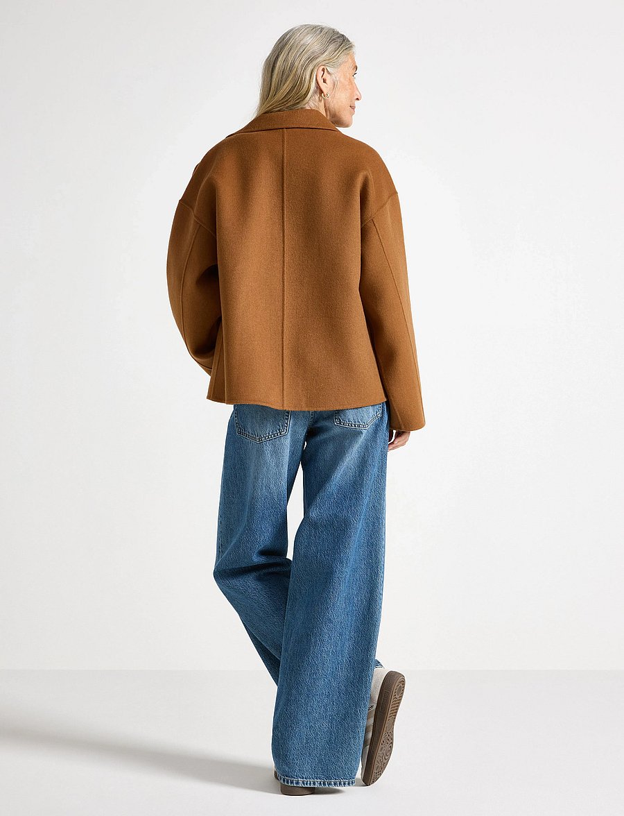Lindex - Jakke i ullblanding - overshirts - camel - 3