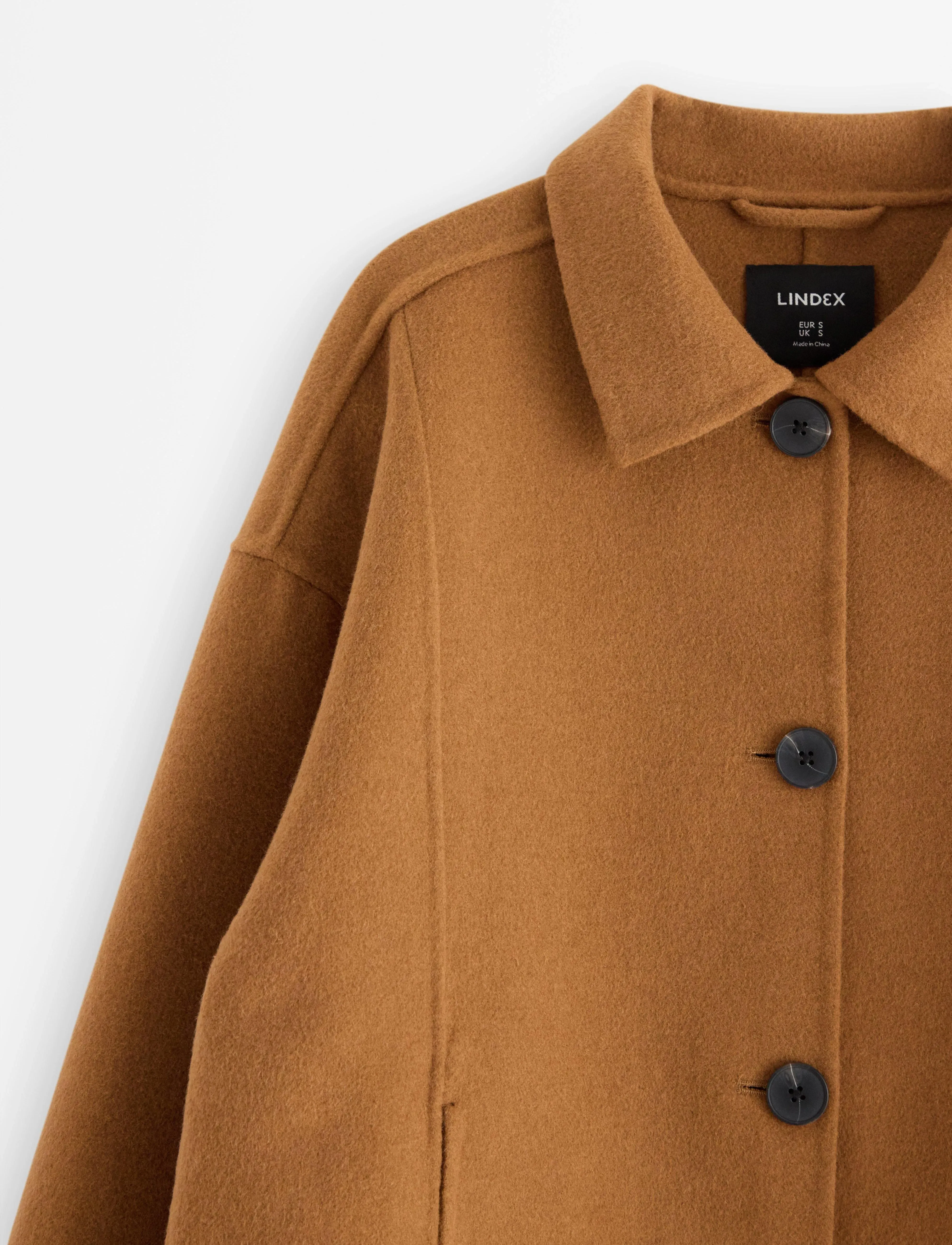 Lindex - Jakke i ullblanding - overshirts - camel - 5