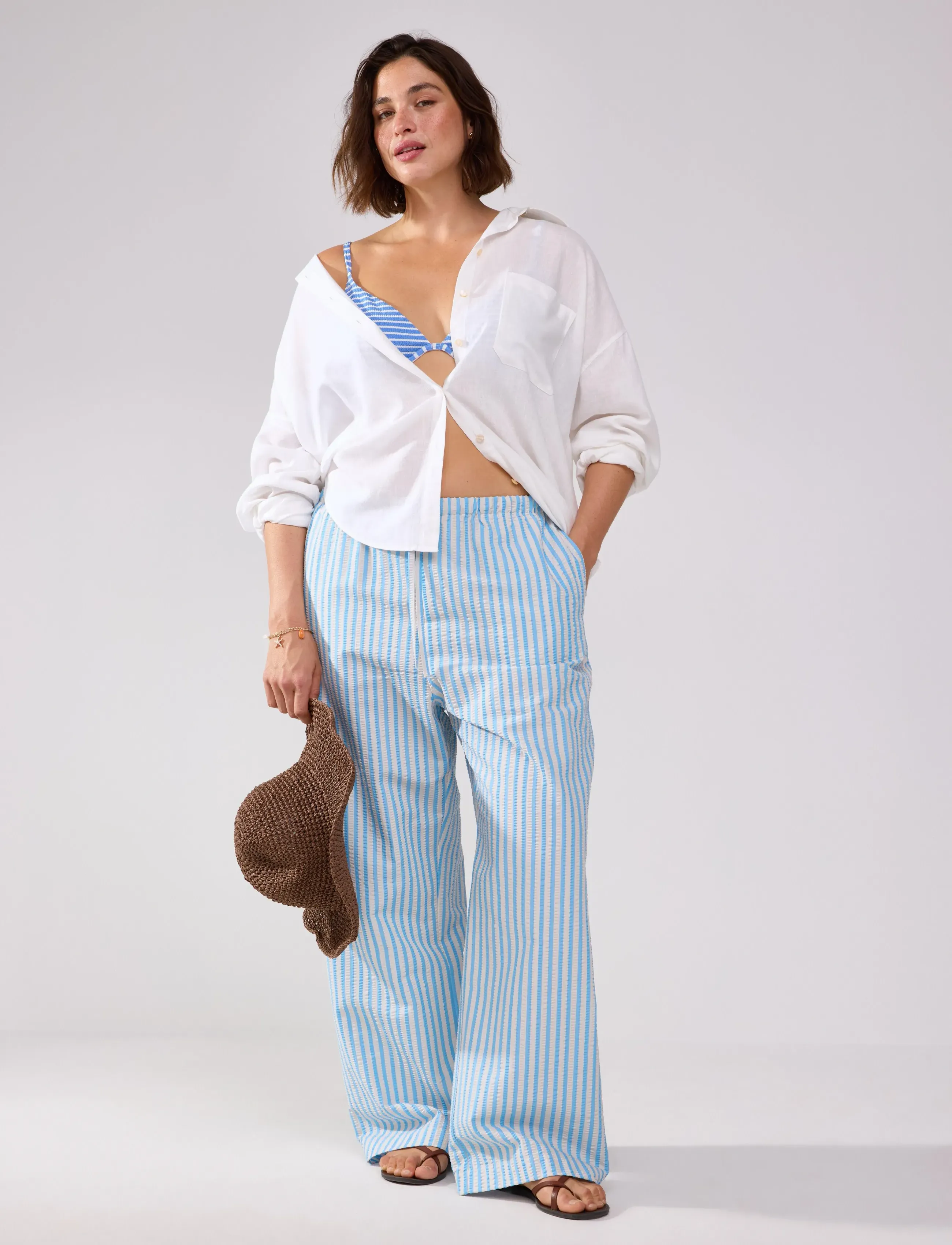 Lindex Trousers Livia - Tøj - BLUE / blue