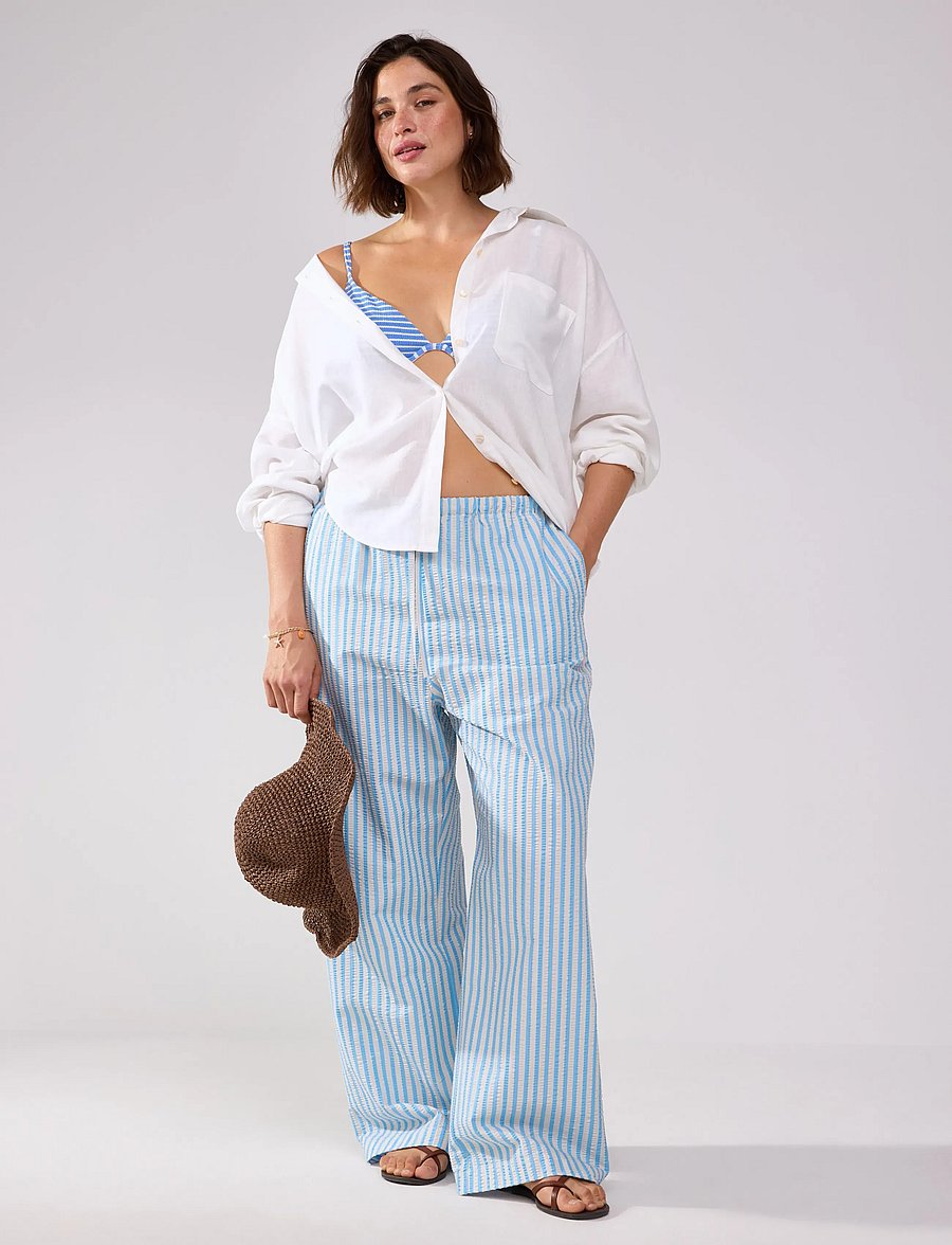 Lindex - Trousers Livia - bukser med lige ben - blue - 0