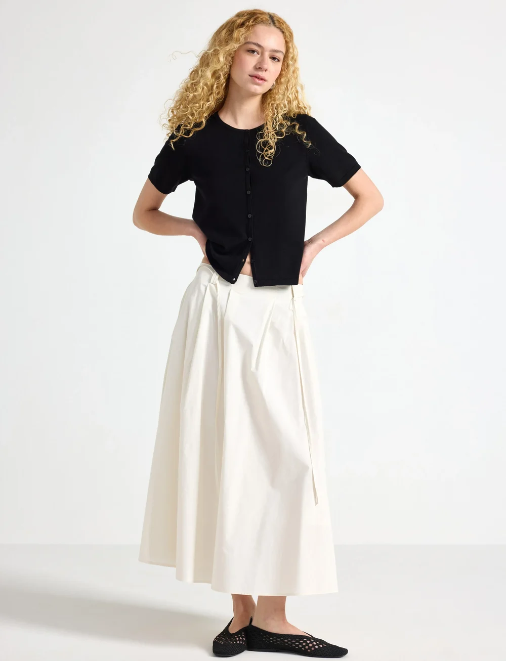 Lindex - Skirt Stine - spódnice do kolan i midi - light white - 0