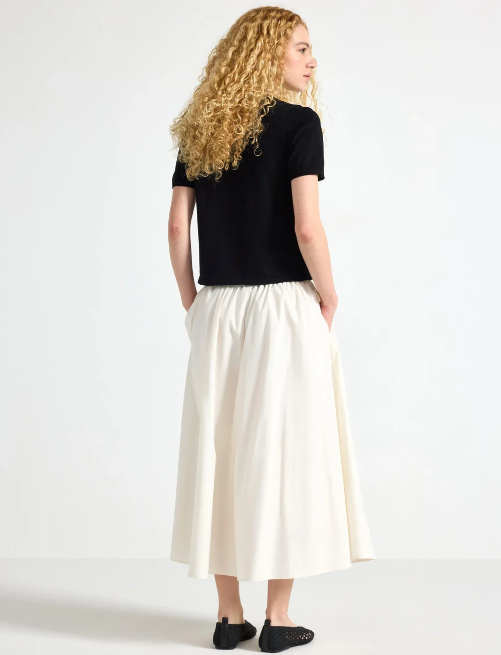 Lindex - Skirt Stine - spódnice do kolan i midi - light white - 3