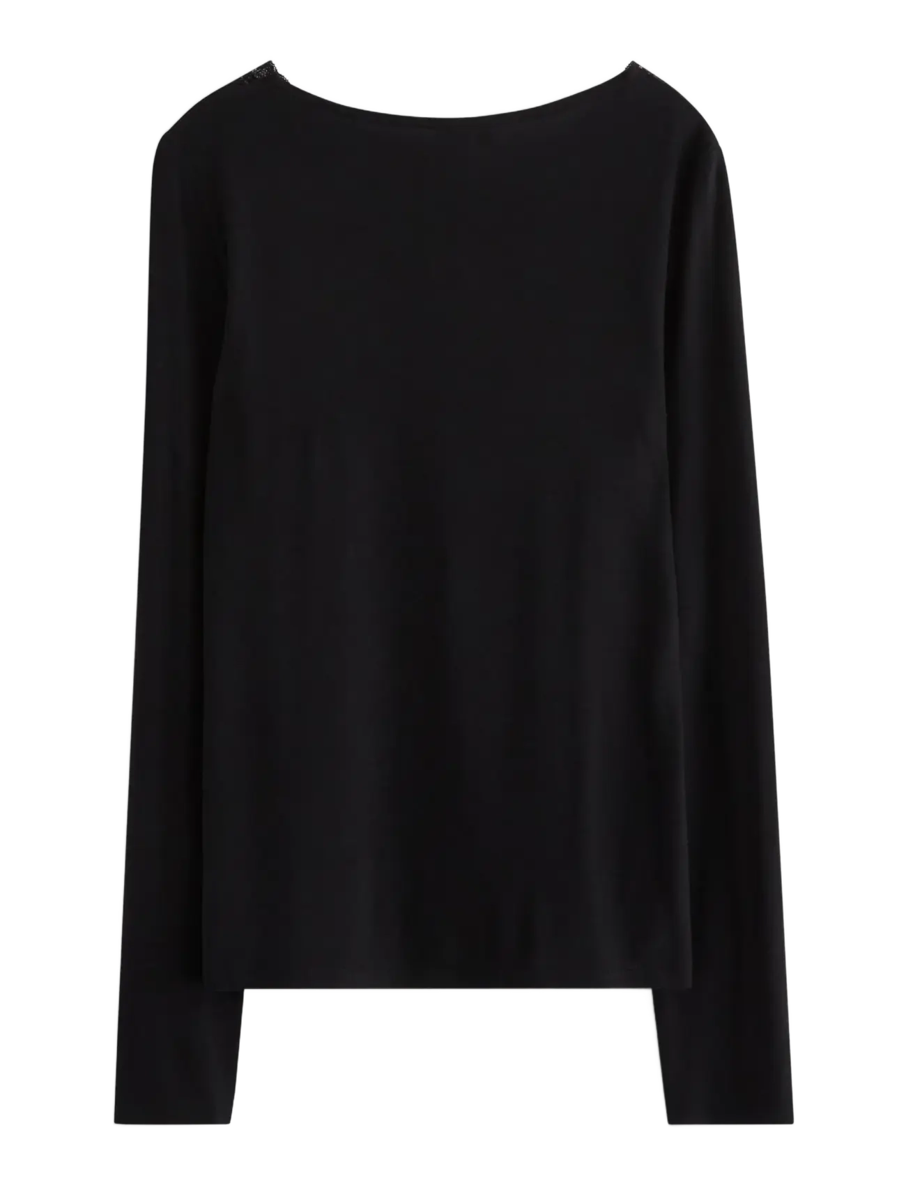 Lindex - Top viscose with lace - pikkade varrukatega t-särgid - black - 2