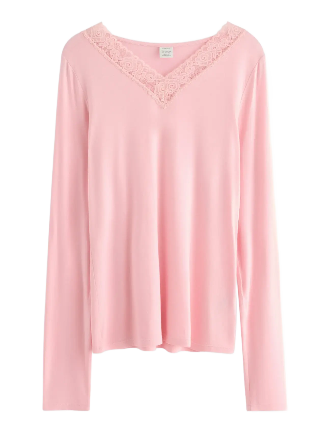 Lindex Top viscose with lace - Overdele - LIGHT PINK / pink/rose