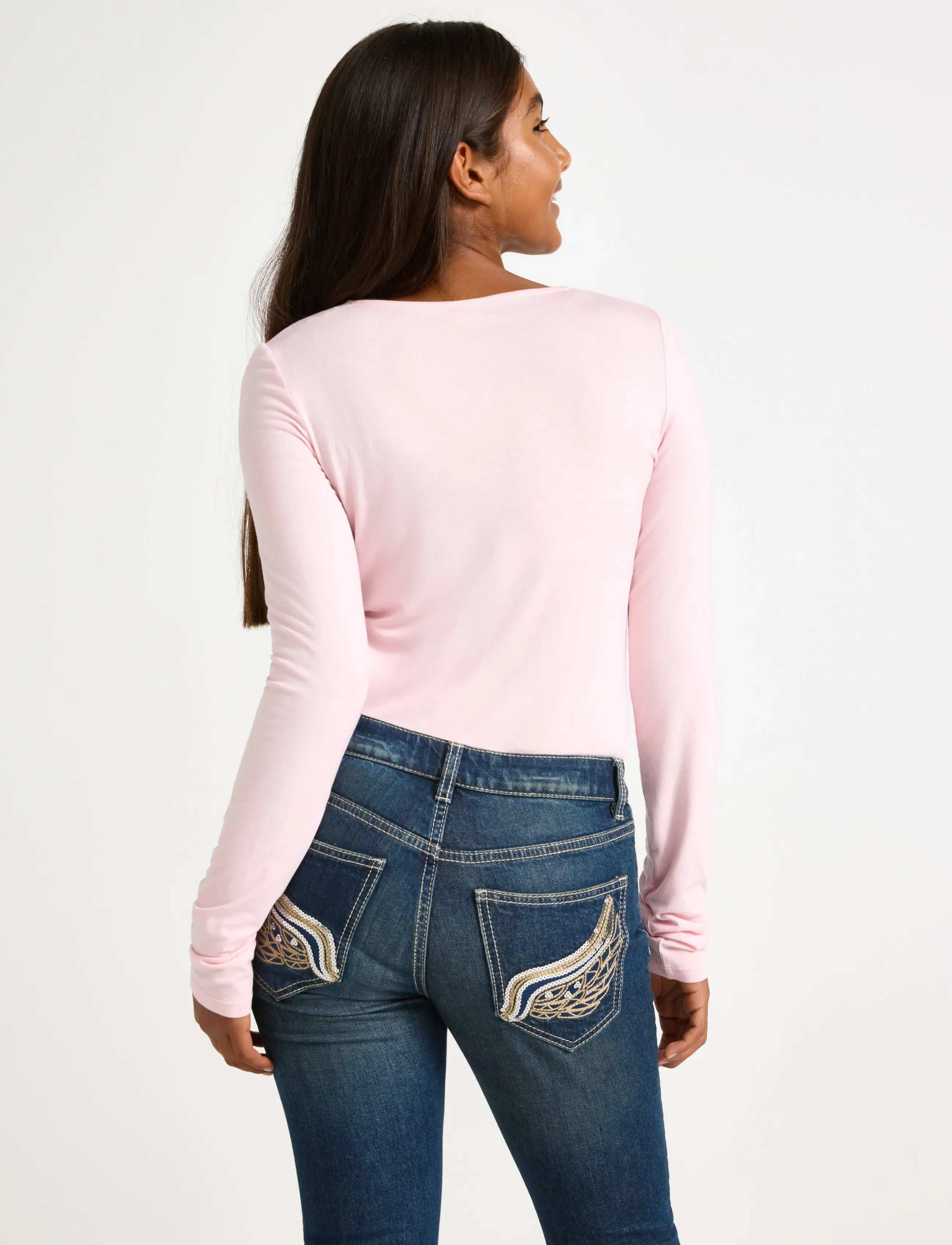Lindex - Top viscose with lace - t-krekli ar garām piedurknēm - light pink - 3