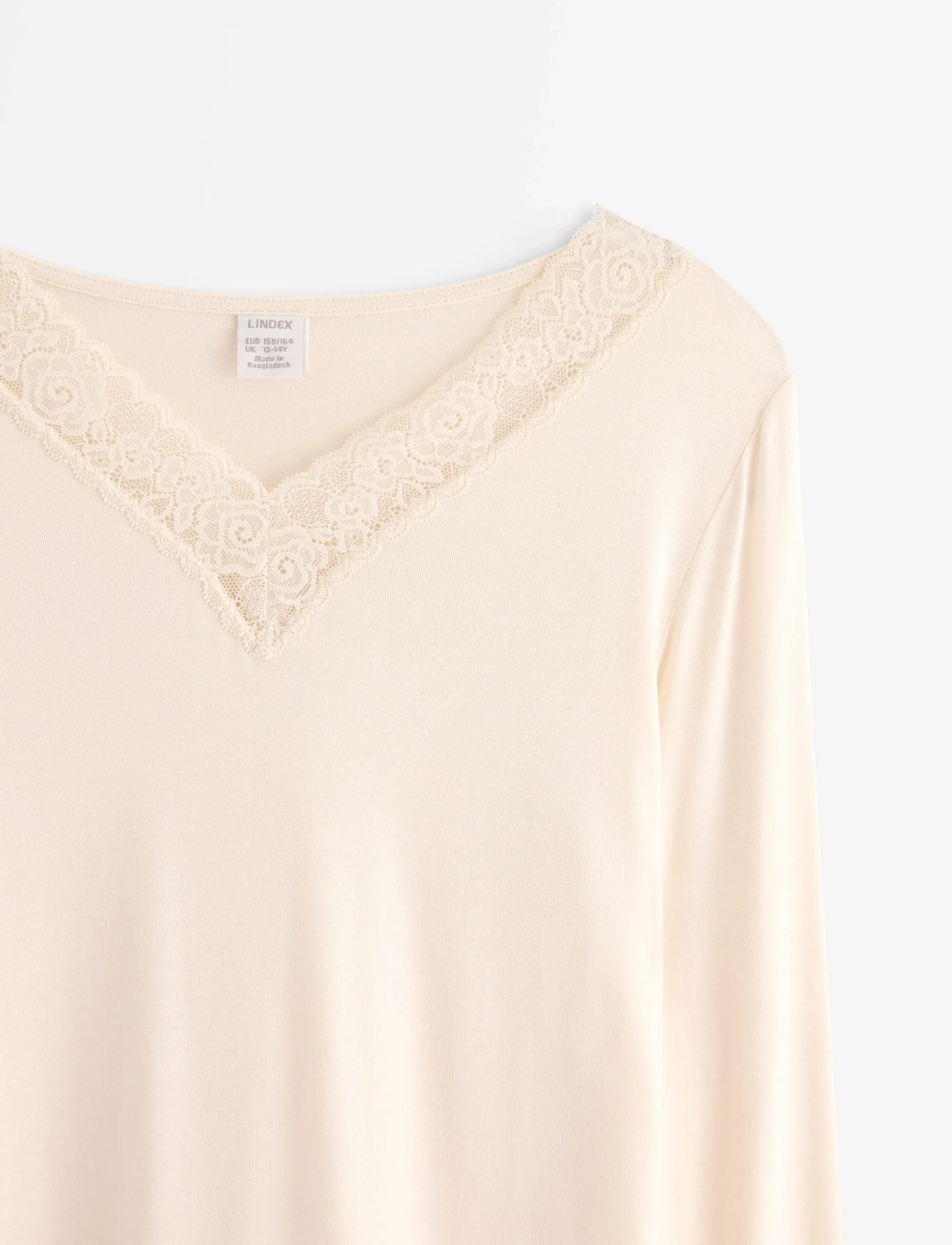 Lindex - Top viscose with lace - langärmelig - off white - 5