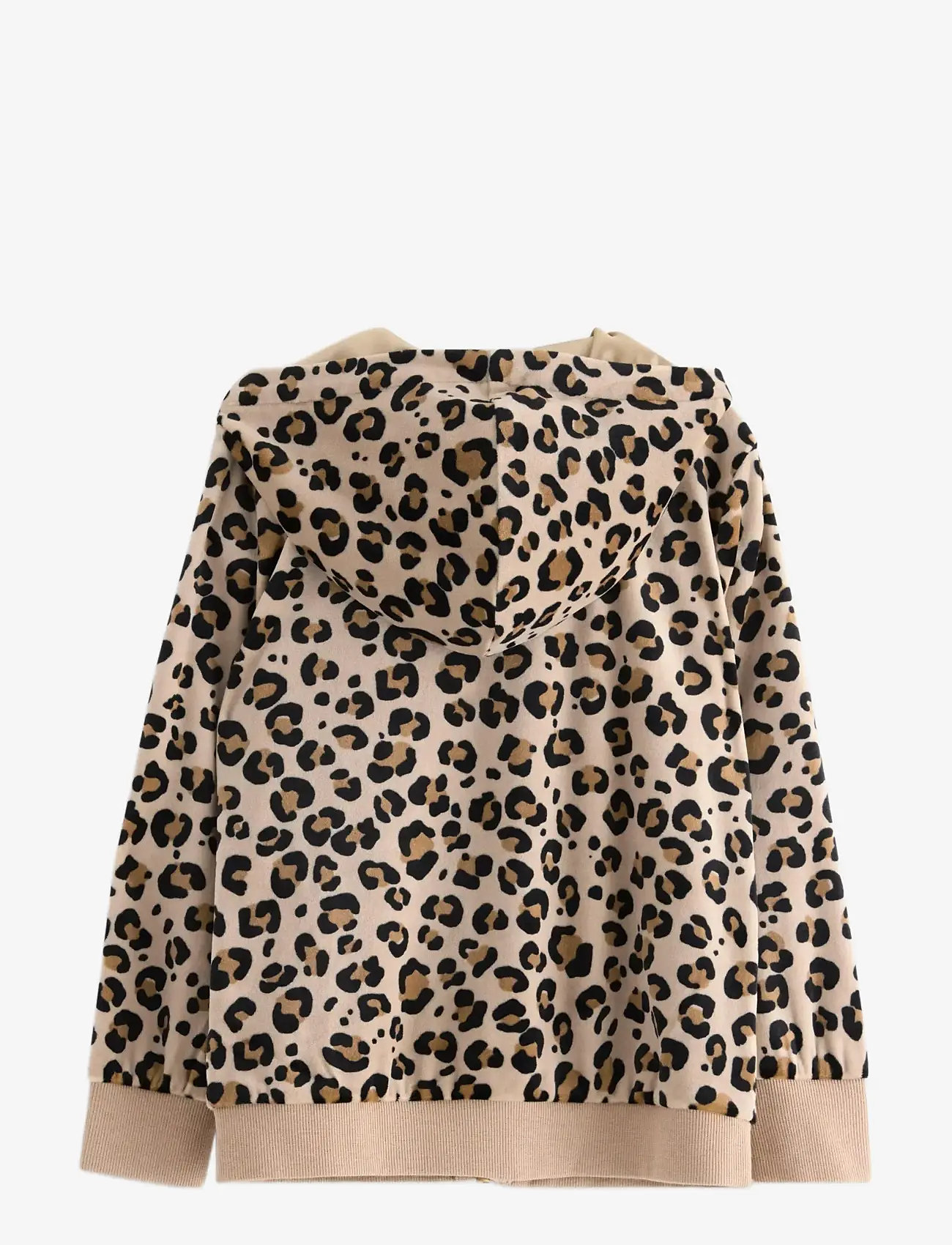 Lindex - Hoodjacket velour AOP leo - kapuzenpullover - beige - 2