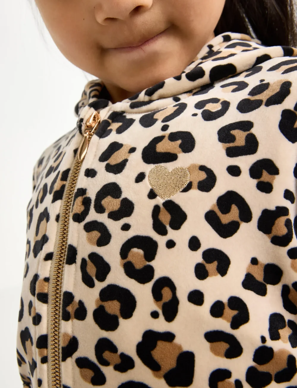 Lindex - Hoodjacket velour AOP leo - hettegensere - beige - 4