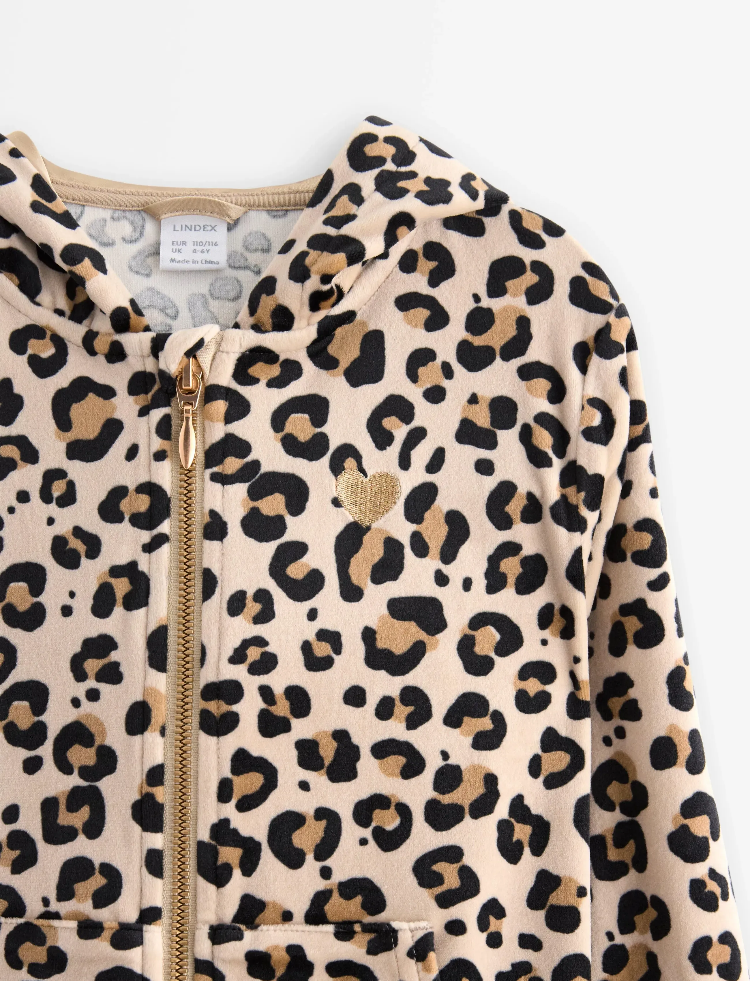 Lindex - Hoodie in velour - hættetrøjer - beige - 5