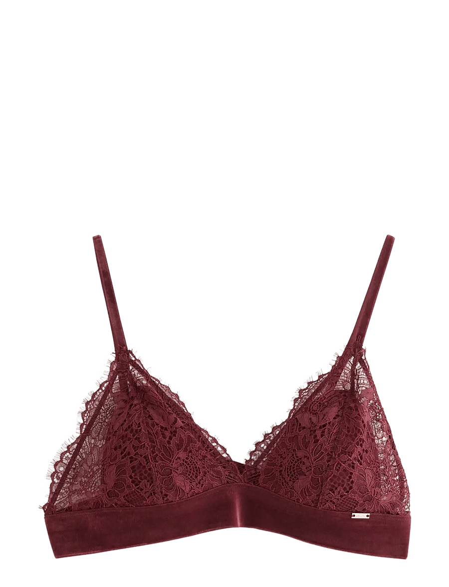 Lindex - Bra Nora Triangle bralette Vel - rinnahoidja - dark dusty red - 1