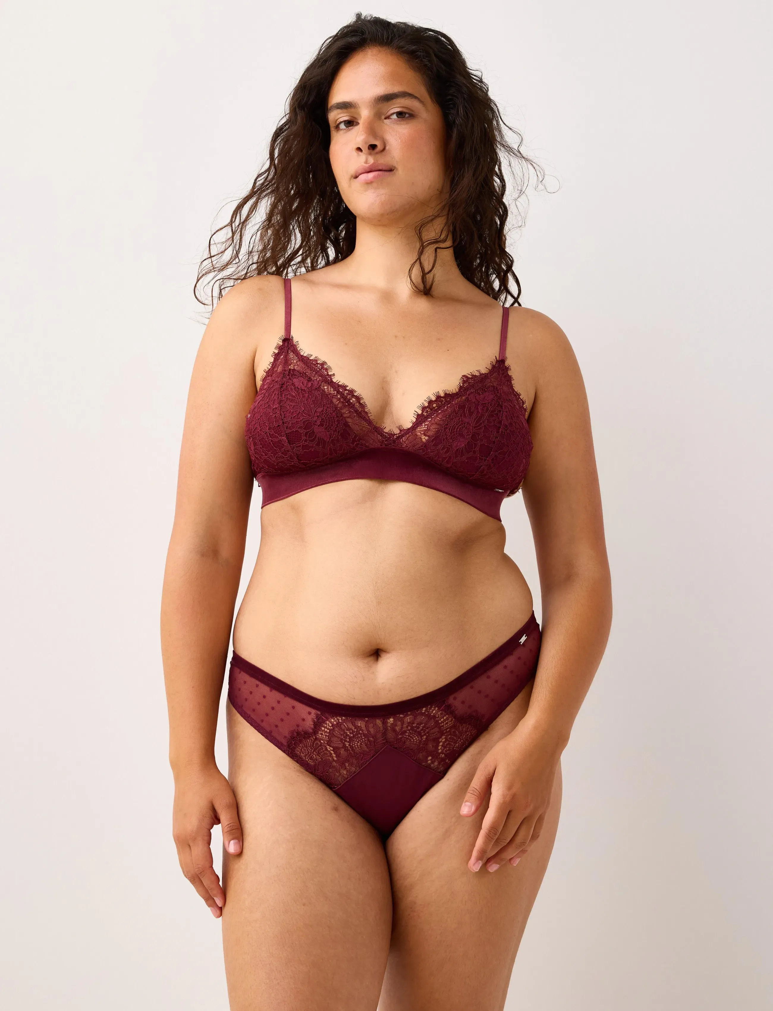 Lindex Bra Nora Triangle bralette Vel - Lindex - DARK DUSTY RED / burgundy