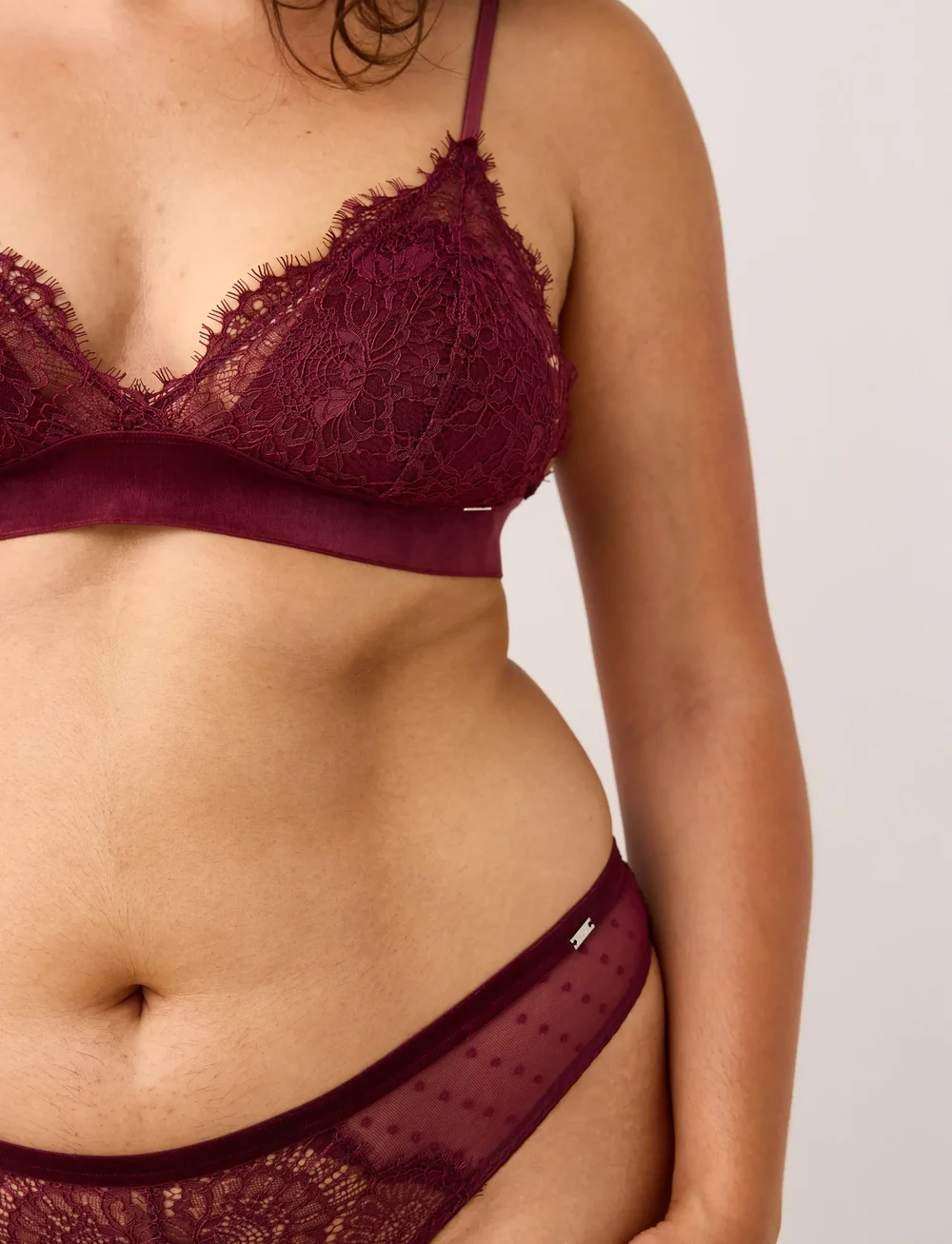 Lindex - Bra Nora Triangle bralette Vel - bralette - dark dusty red - 4