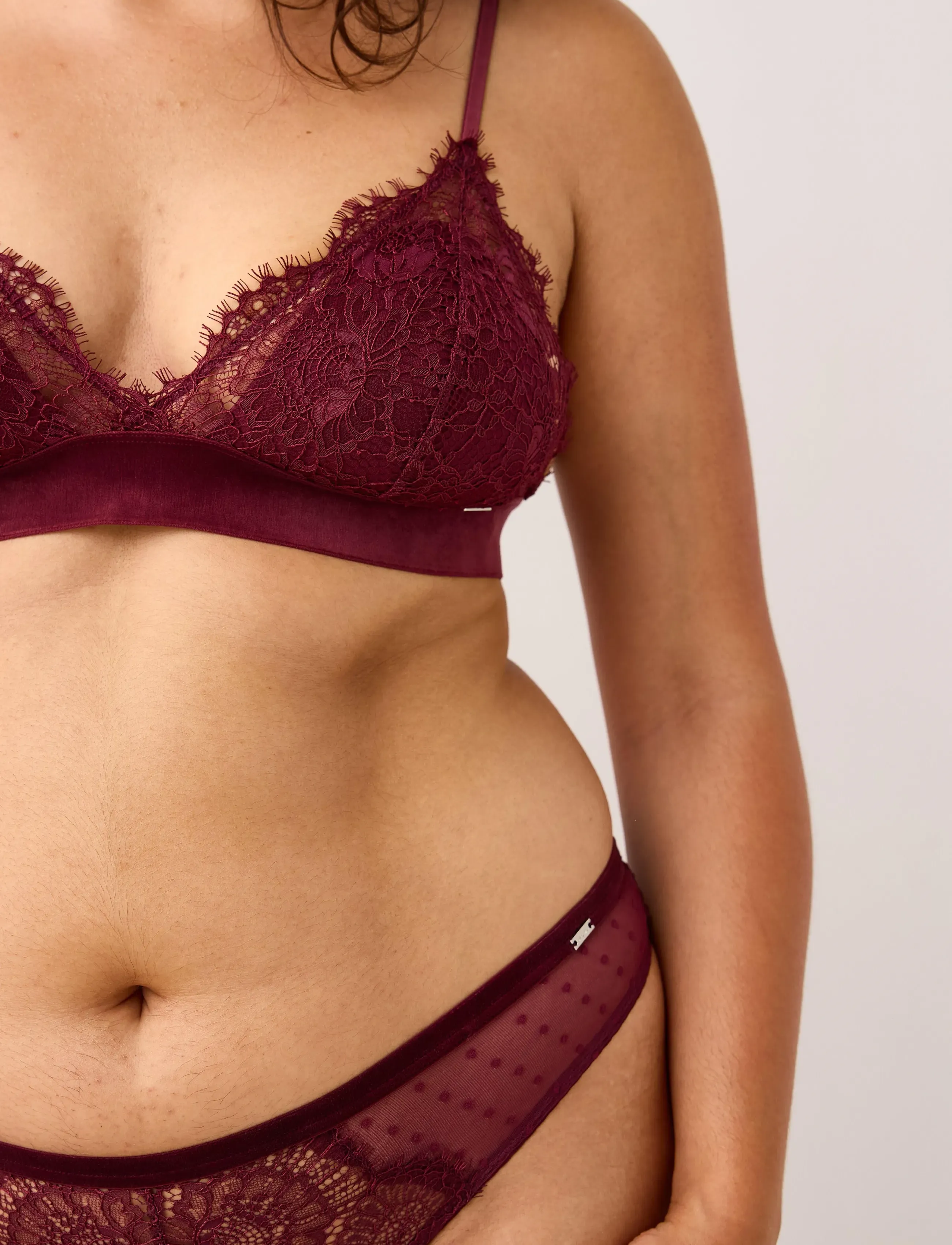 Lindex - Bra Nora Triangle bralette Vel - rinnahoidja - dark dusty red - 4