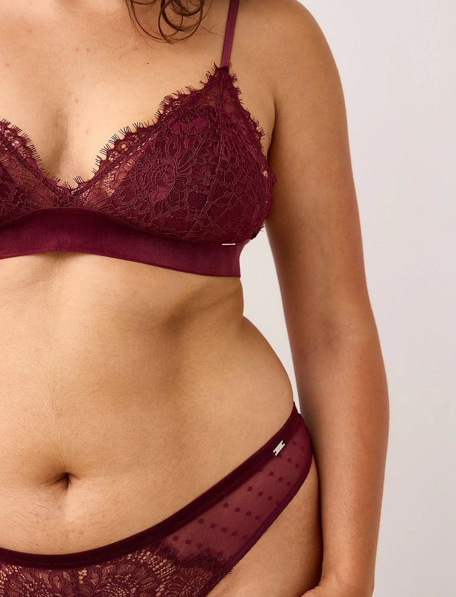 Lindex - Bra Nora Triangle bralette Vel - rinnahoidja - dark dusty red - 4