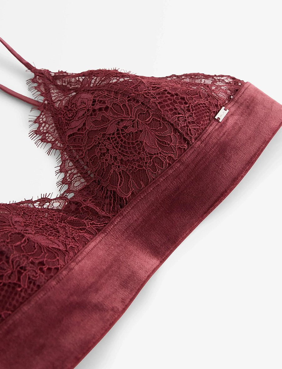Lindex - Bra Nora Triangle bralette Vel - rinnahoidja - dark dusty red - 5