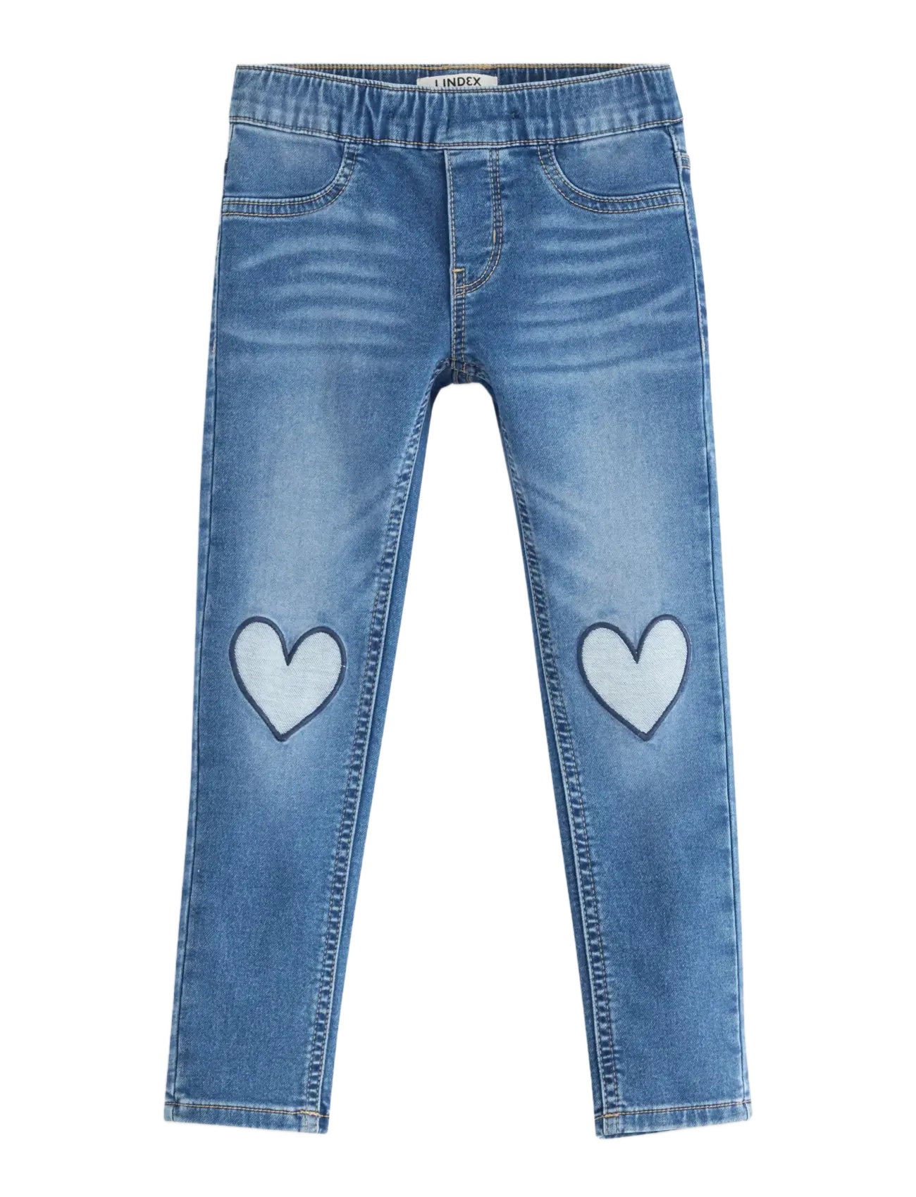 LINDEX Hosen Denim Sara Heart Knee Blau - 128 - Kinder