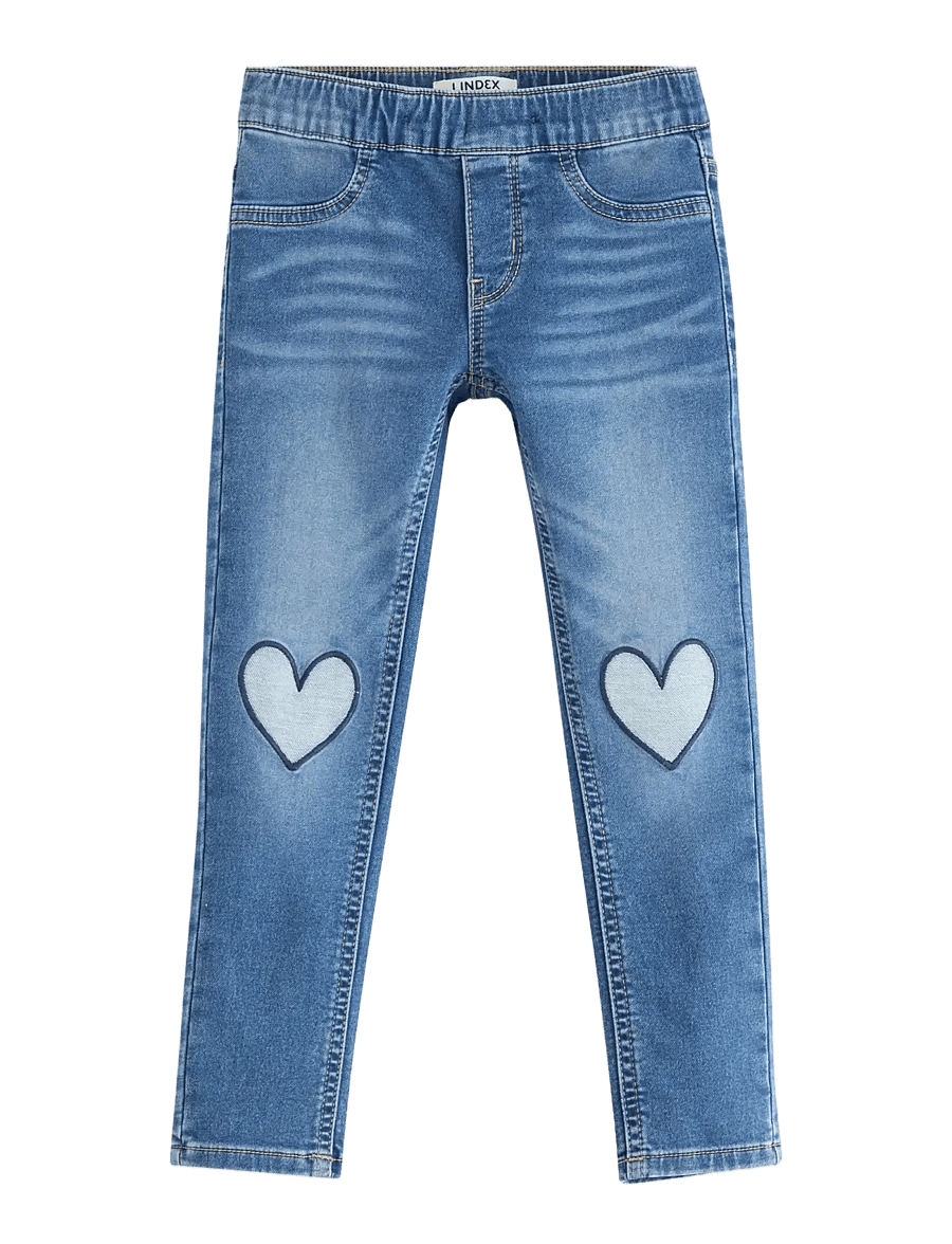 Lindex - Trousers denim Sara heart knee - regular jeans - denim - 1